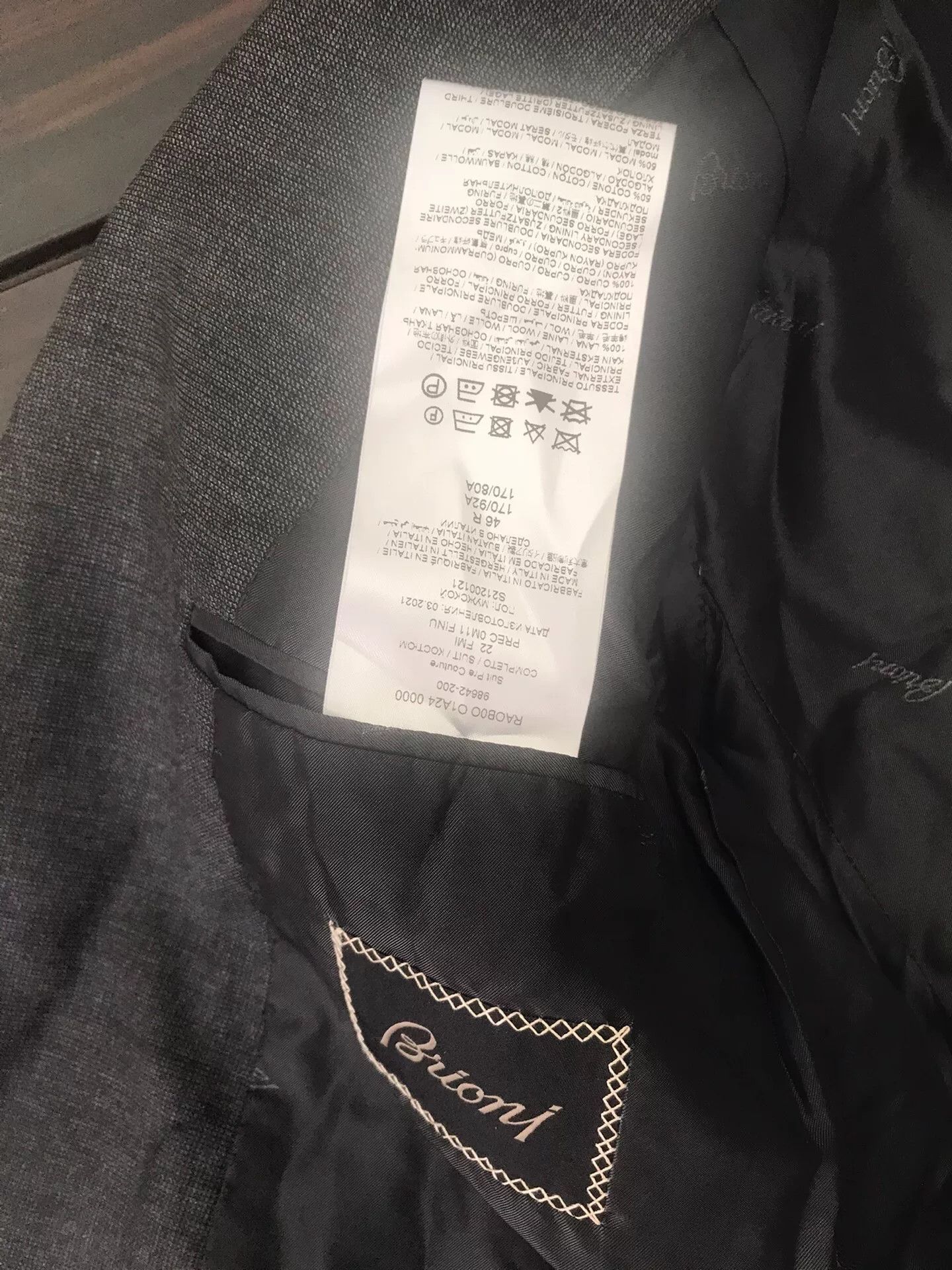 Brioni Brioni Gray Wool Suit Size 46 Size US S / EU 44-46 / 1 - 6 Thumbnail