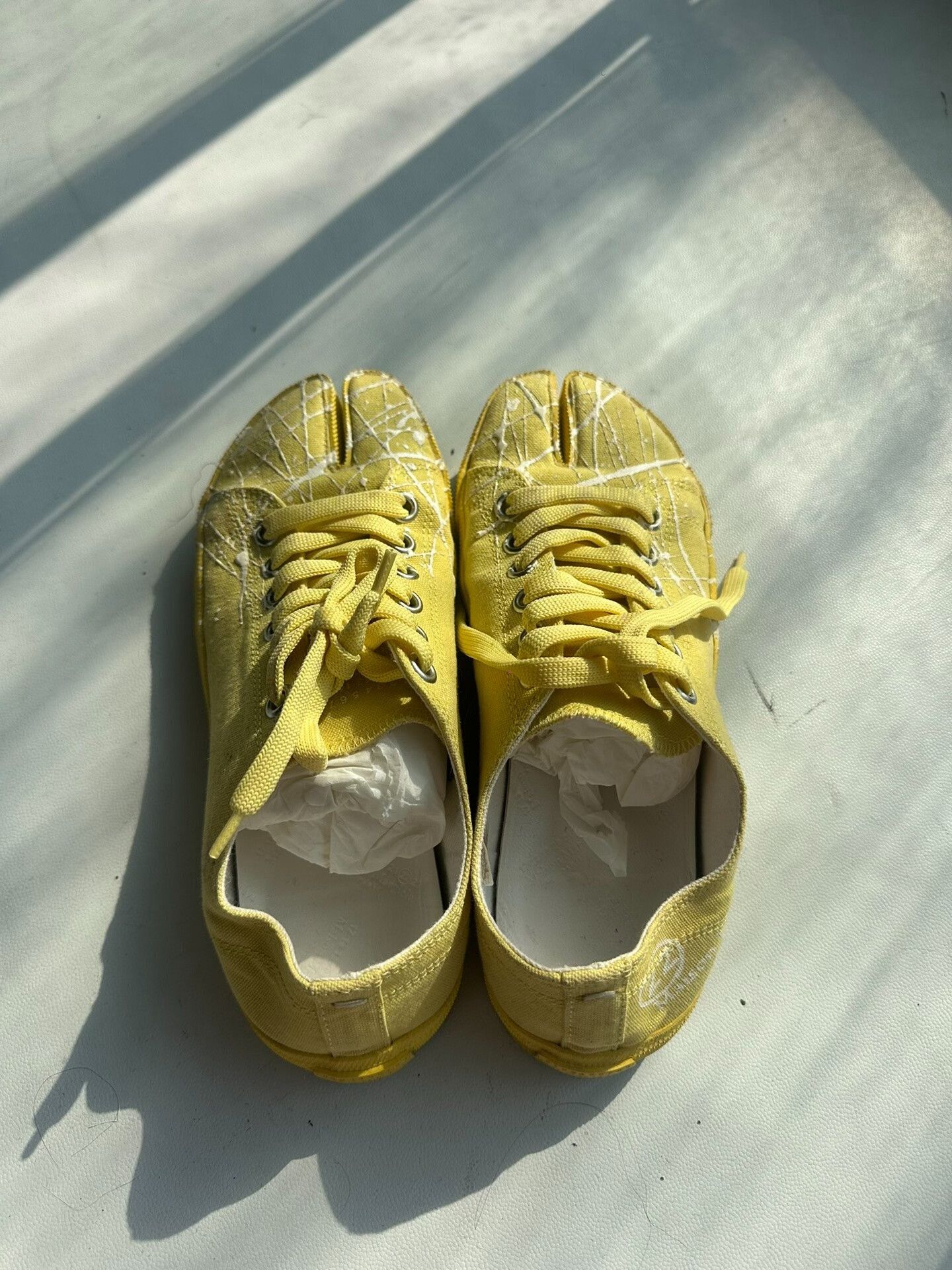 Maison Margiela Maison Margiela Yellow Tabi Split-Toe Shoes Size US 6 / IT 36 - 2 Thumbnail
