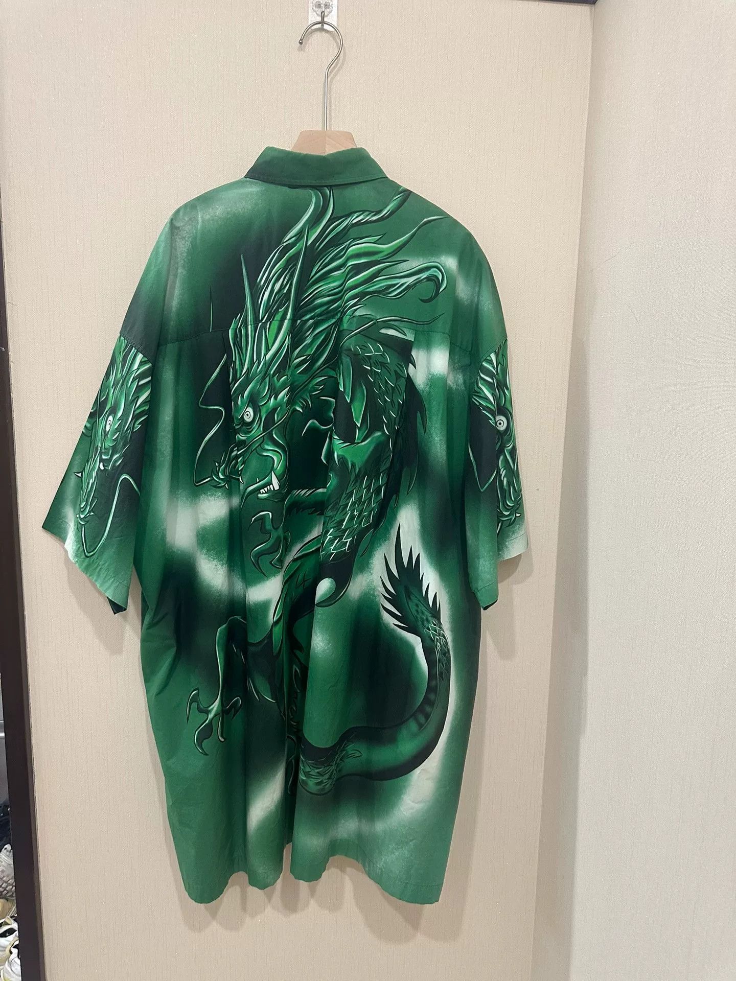 Balenciaga Balenciaga Green Dragon Print Shirt Size US M / EU 48-50 / 2 - 2 Thumbnail
