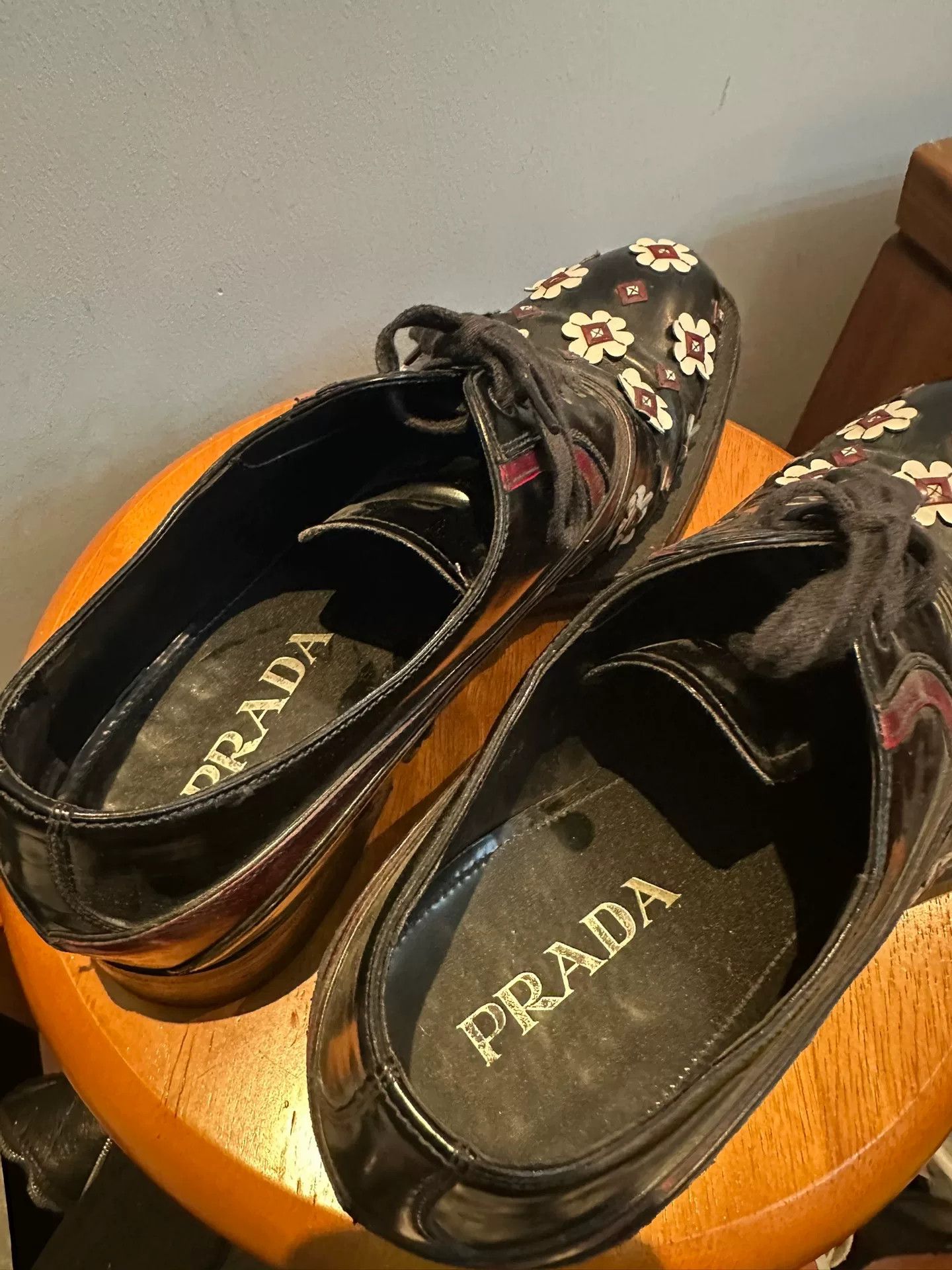 Prada Prada Floral Vintage Leather Shoes Size US 9 / EU 42 - 4 Thumbnail