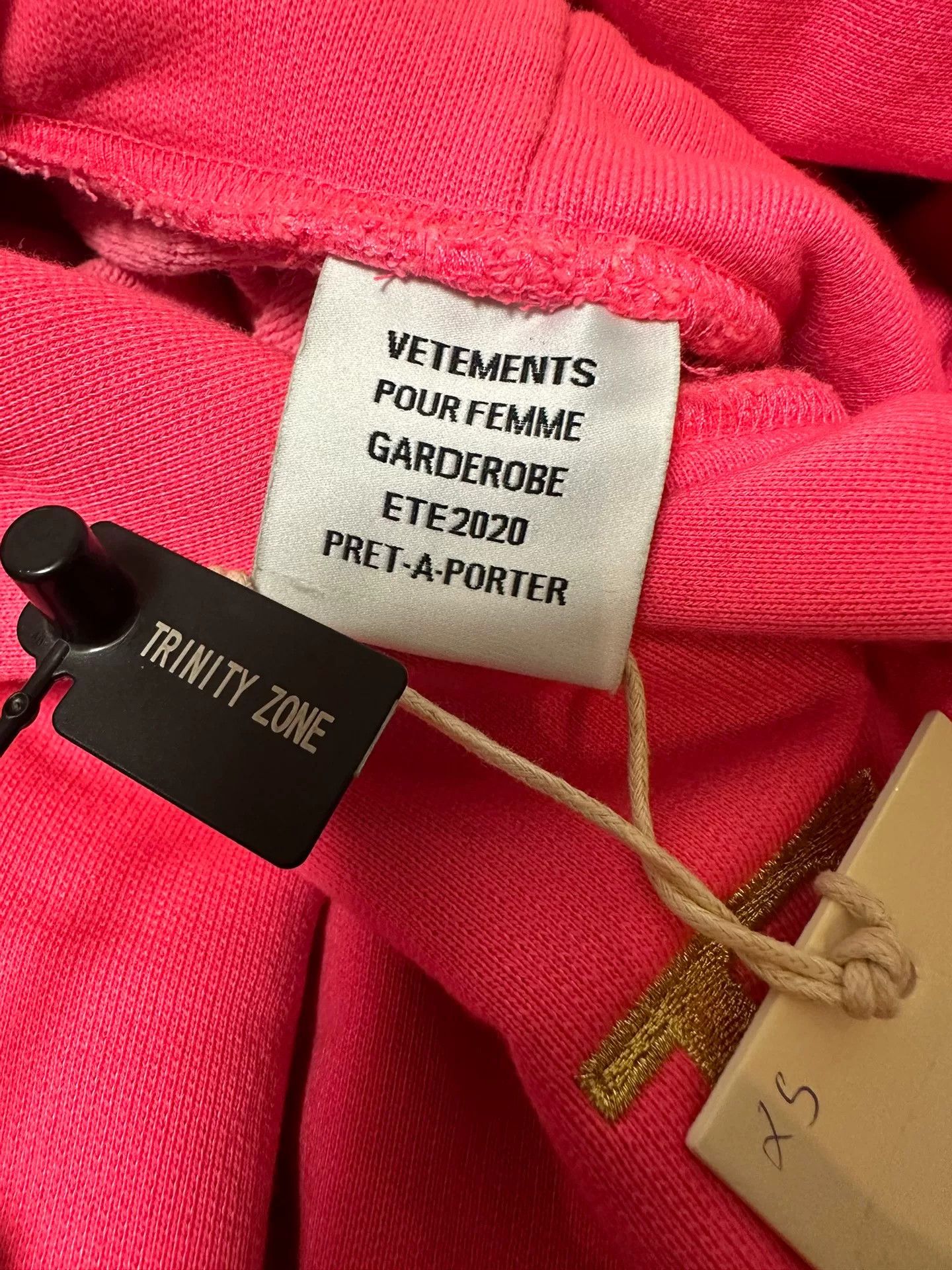 Vetements Pink Hoodie with Sticker Design