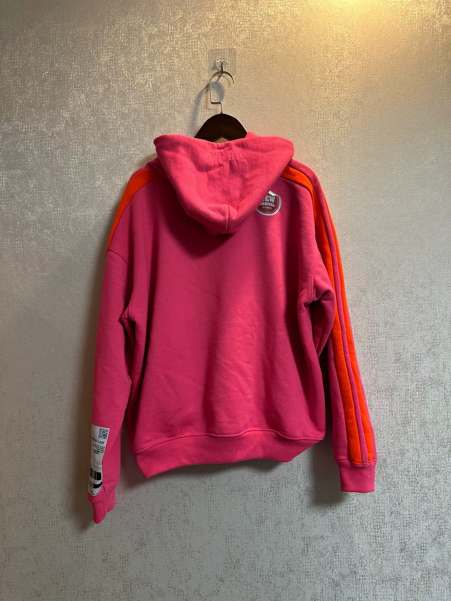 Vetements Pink Hoodie with Sticker Design