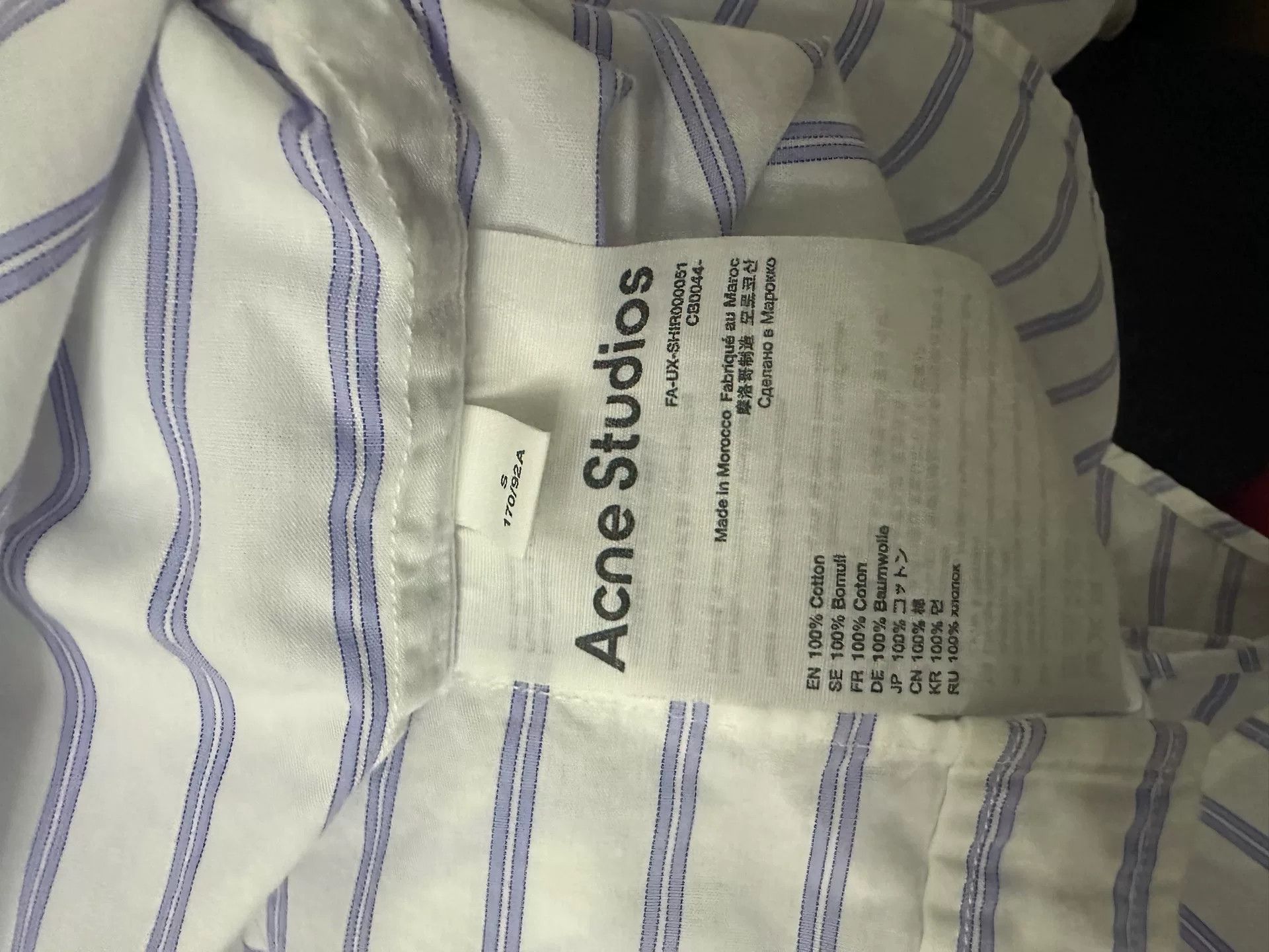 Acne Studios Acne Studios Striped Long Sleeve Shirt Size US S / EU 44-46 / 1 - 4 Thumbnail