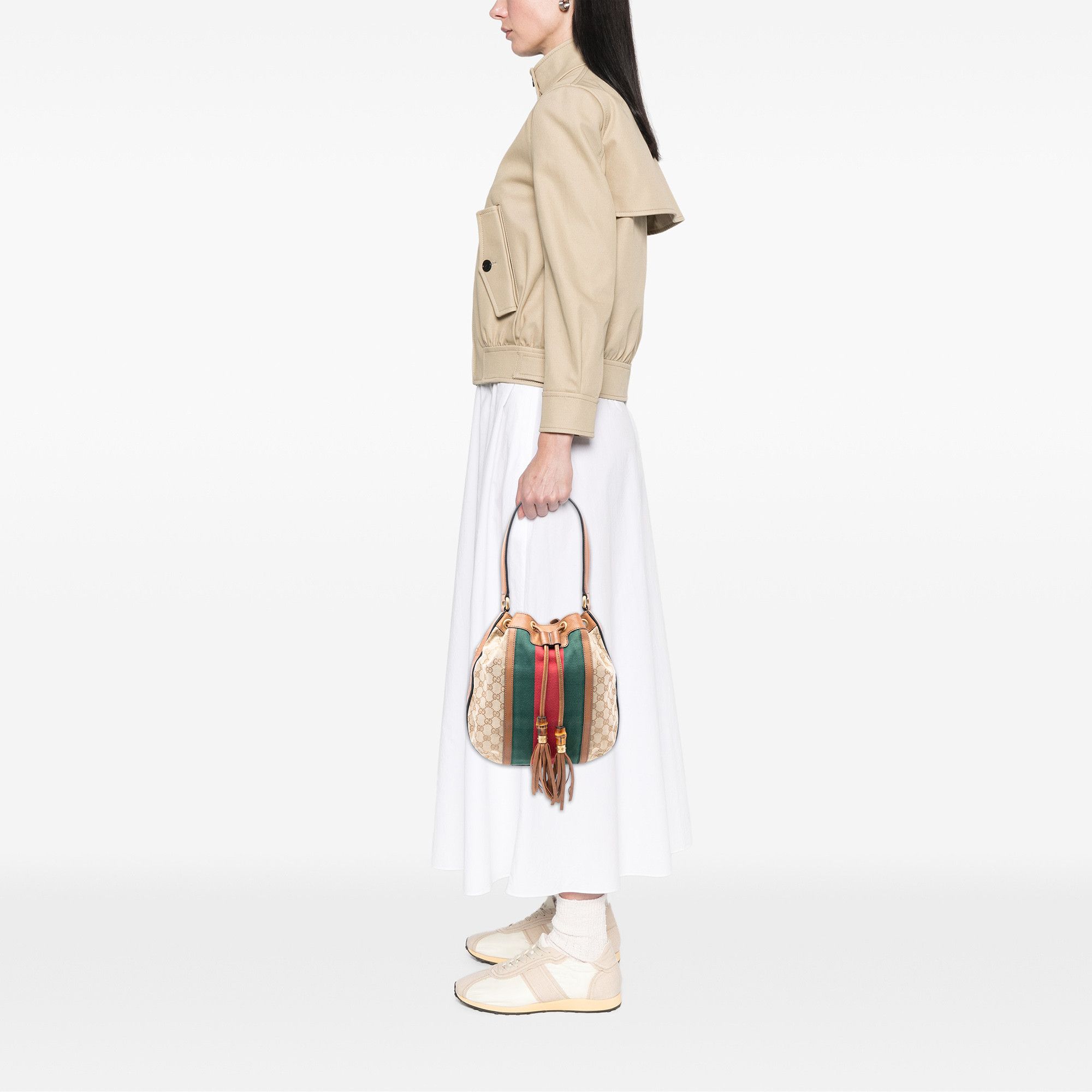 Gucci Gucci GG Canvas Web Rania Drawstring Hobo Size ONE SIZE - 7 Thumbnail