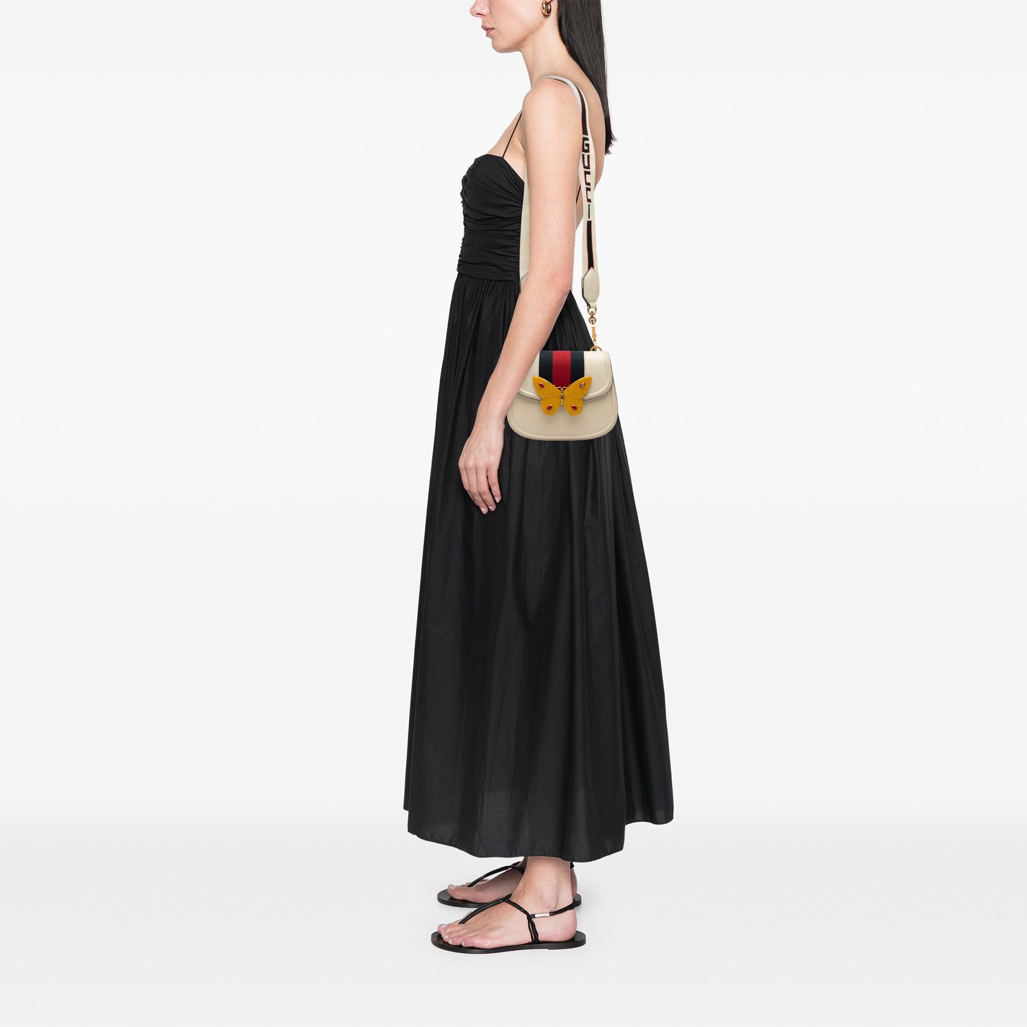 Gucci Gucci Small Calfskin Web Linea Butterfly Totem Crossbody Size ONE SIZE - 7 Thumbnail