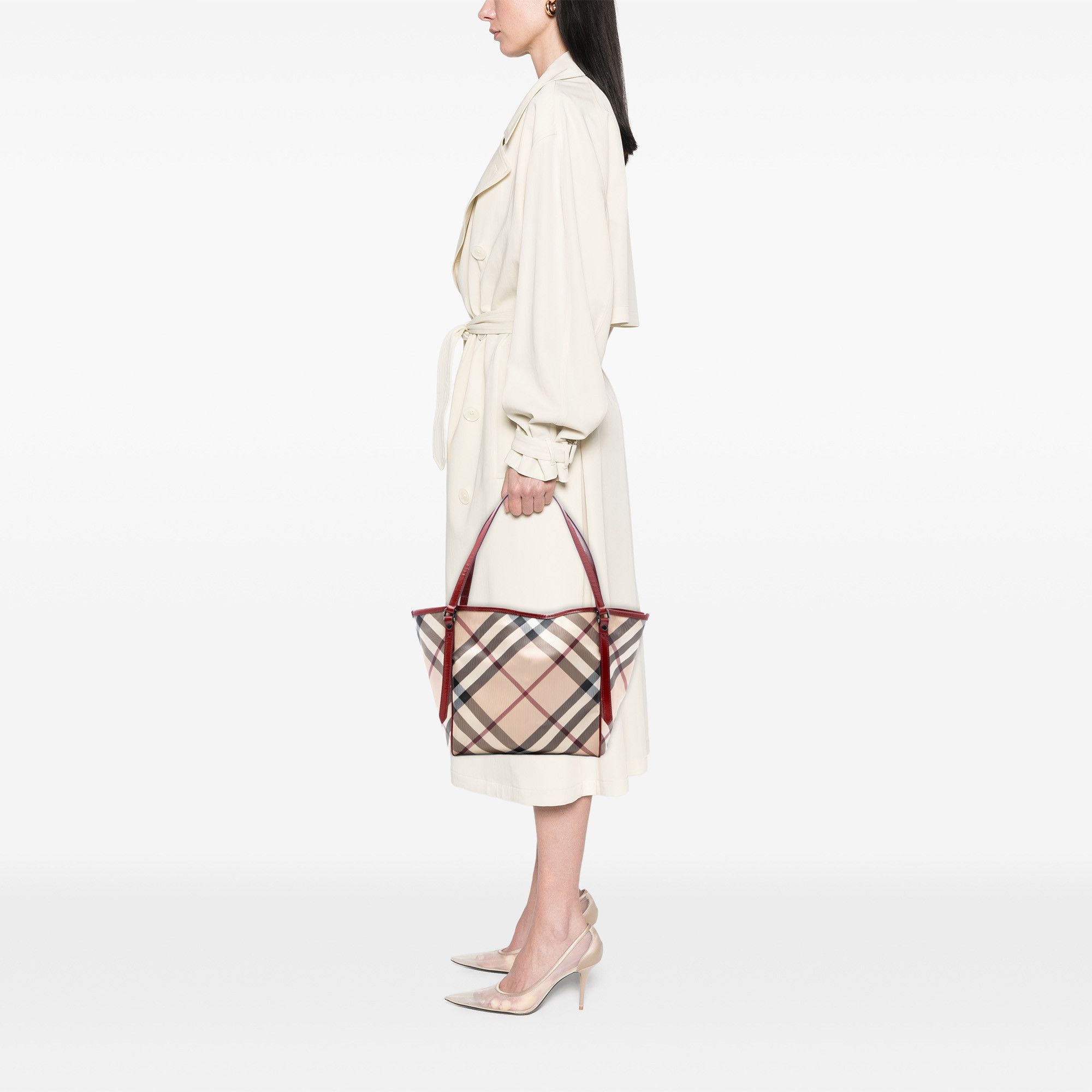 Burberry Burberry Supernova Check Coated Canvas Tote Size ONE SIZE - 7 Thumbnail