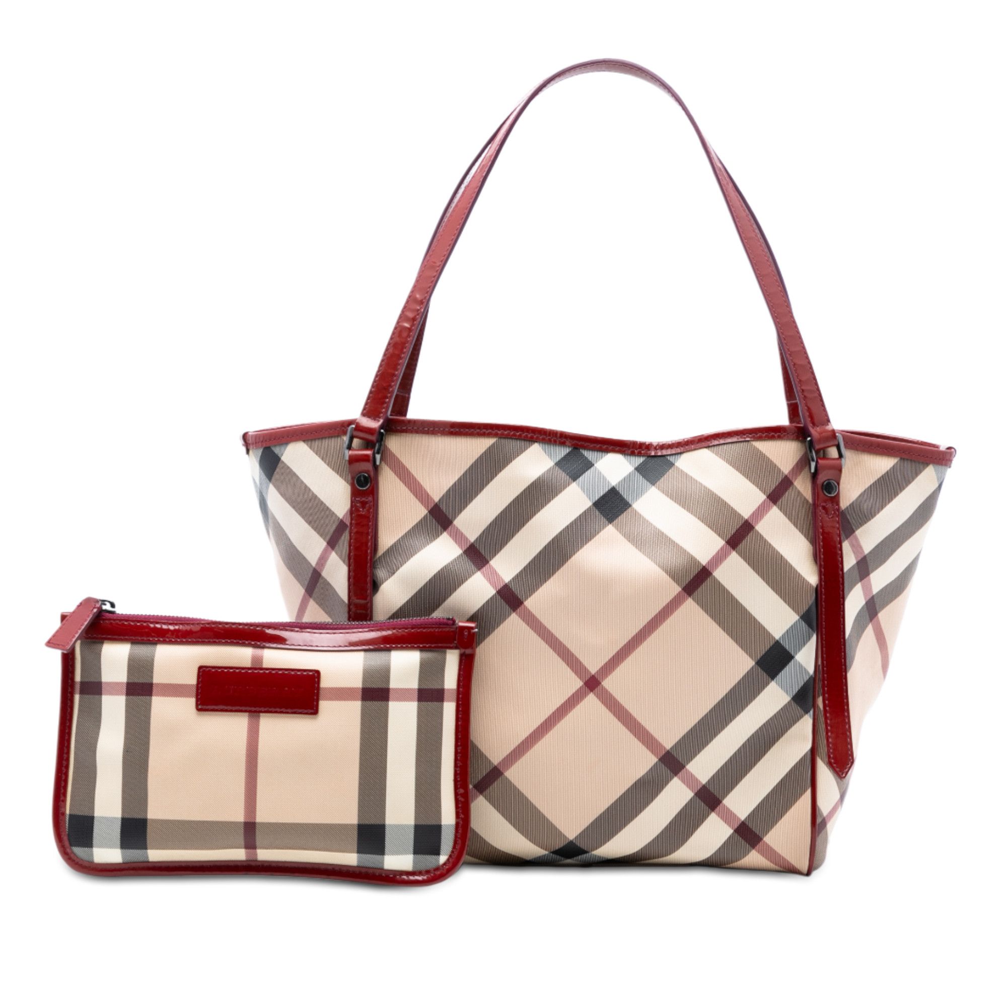 Burberry Burberry Supernova Check Coated Canvas Tote Size ONE SIZE - 8 Thumbnail