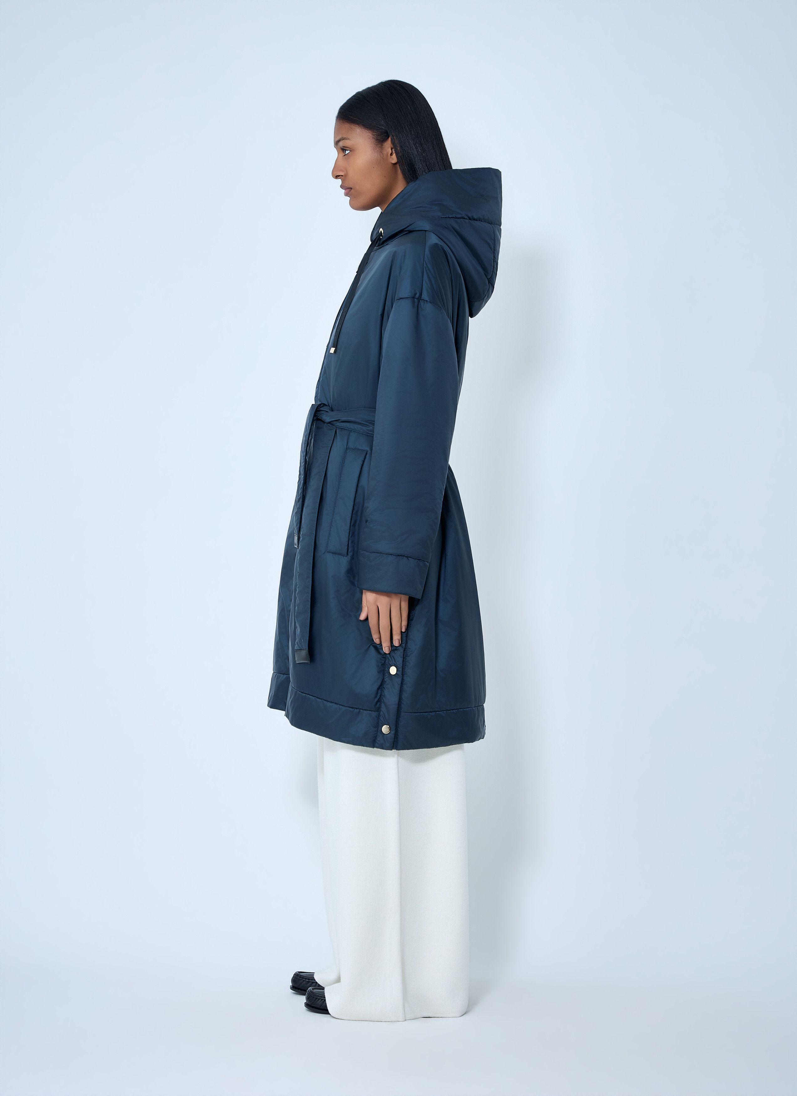 Max Mara Hooded Quilted Coat with Belt Size M / US 6-8 / IT 42-44 - 3 Thumbnail