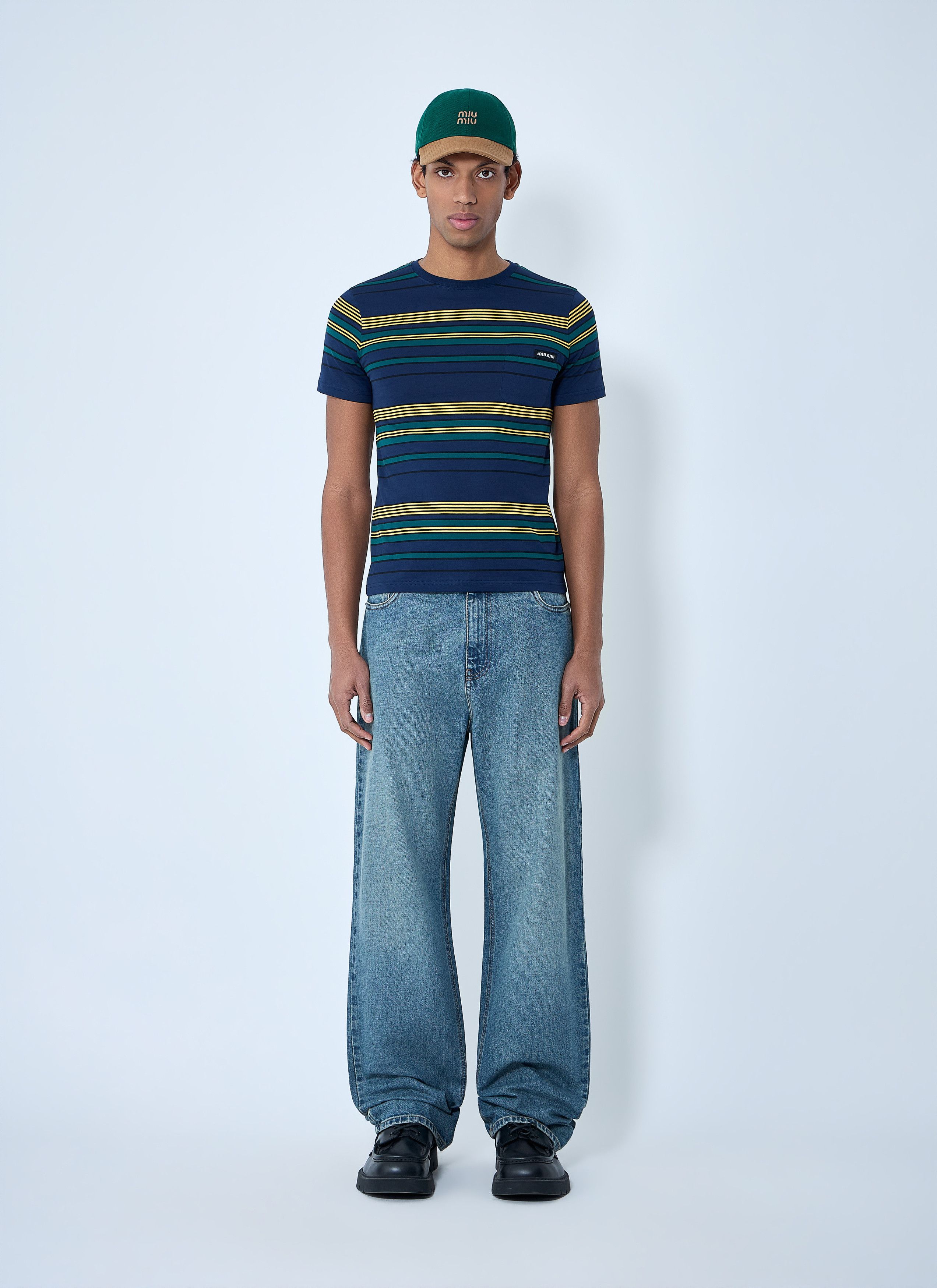 Miu Miu Striped Cotton Jersey T-Shirt Size US M / EU 48-50 / 2 - 2 Thumbnail