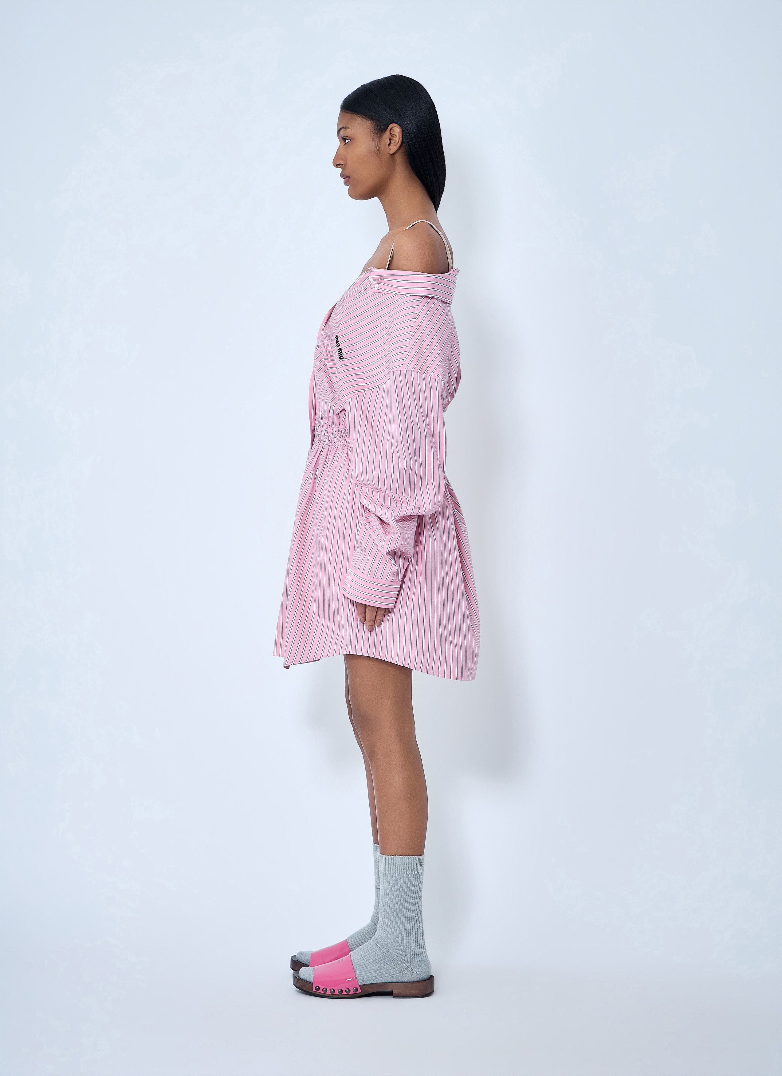 Miu Miu Striped Poplin Dress Size M / US 6-8 / IT 42-44 - 3 Thumbnail