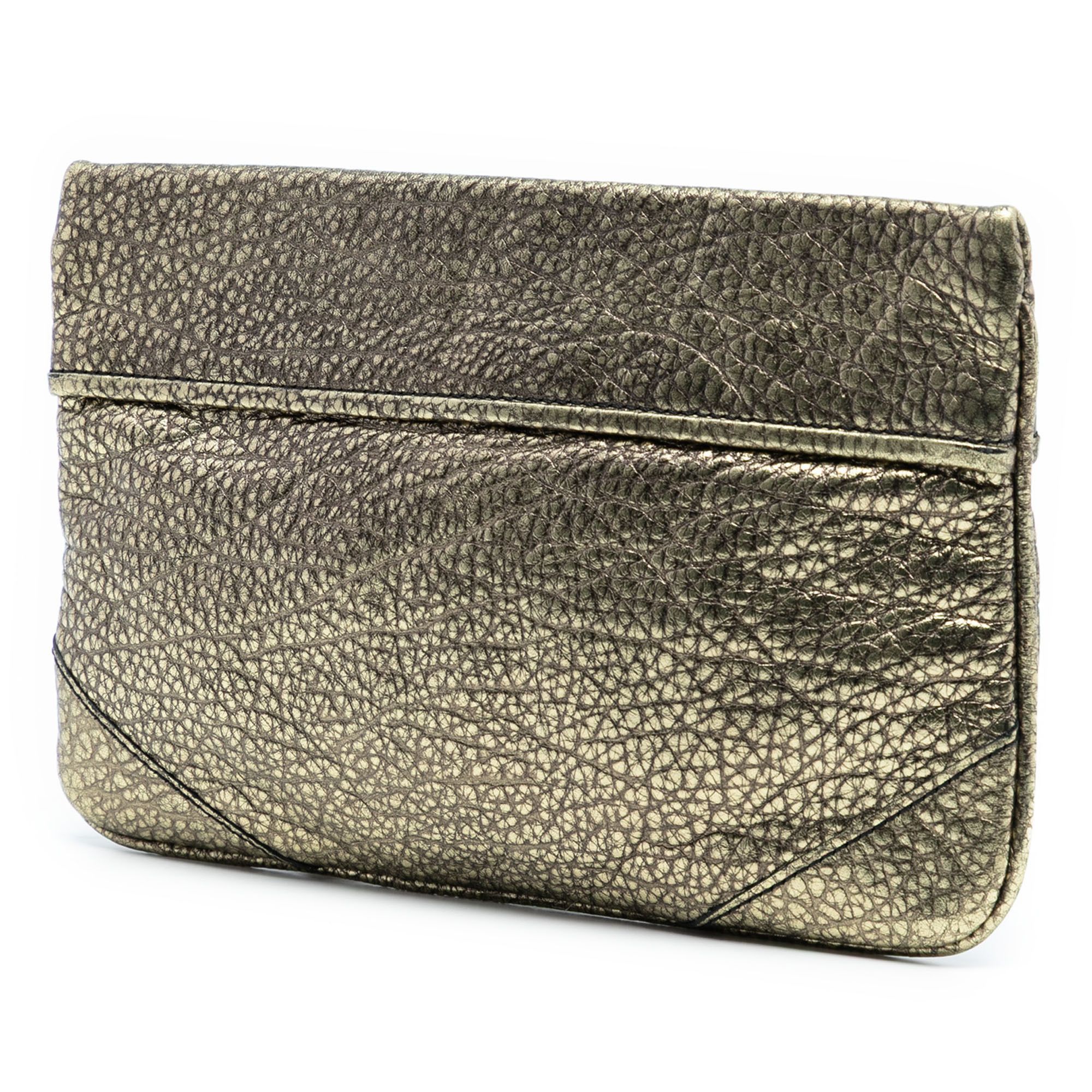 Burberry Burberry Metallic Grained Leather Wristlet Clutch Size ONE SIZE - 2 Thumbnail