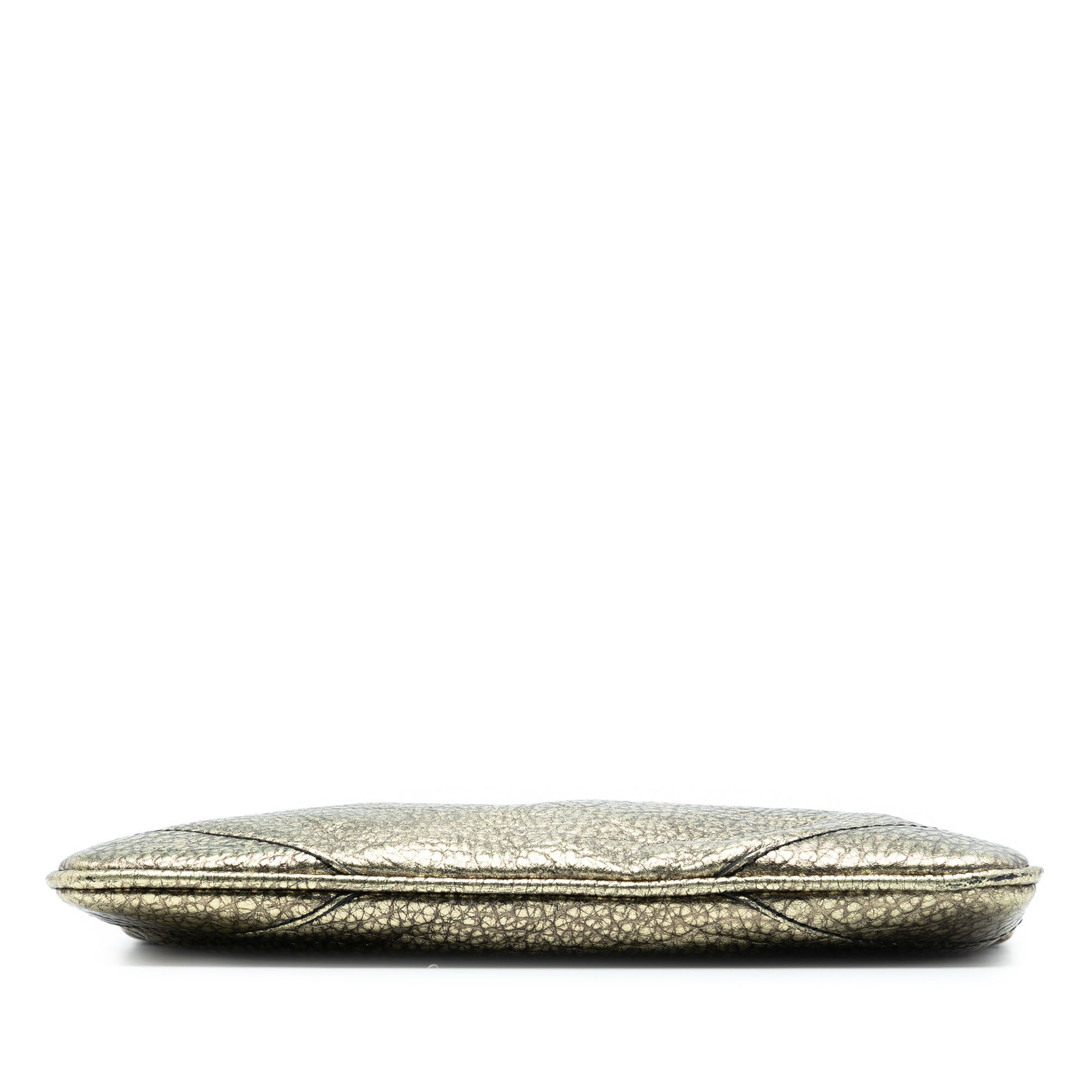Burberry Burberry Metallic Grained Leather Wristlet Clutch Size ONE SIZE - 3 Thumbnail