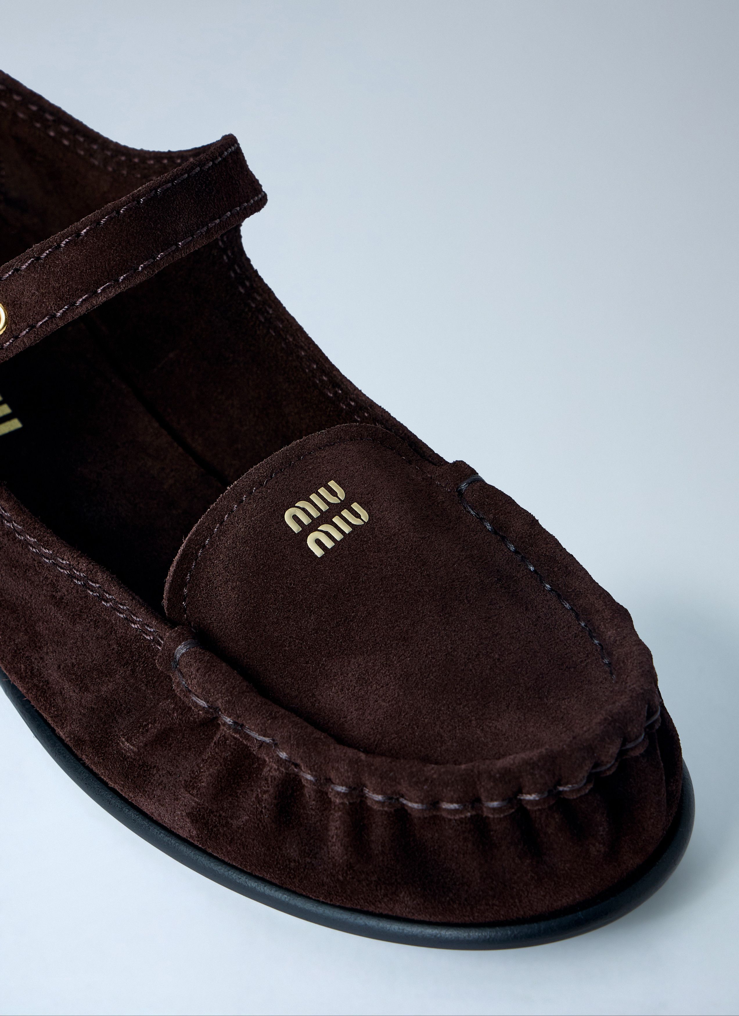 Miu Miu Suede Mary Jane Loafers Size US 10 / IT 40 - 3 Thumbnail