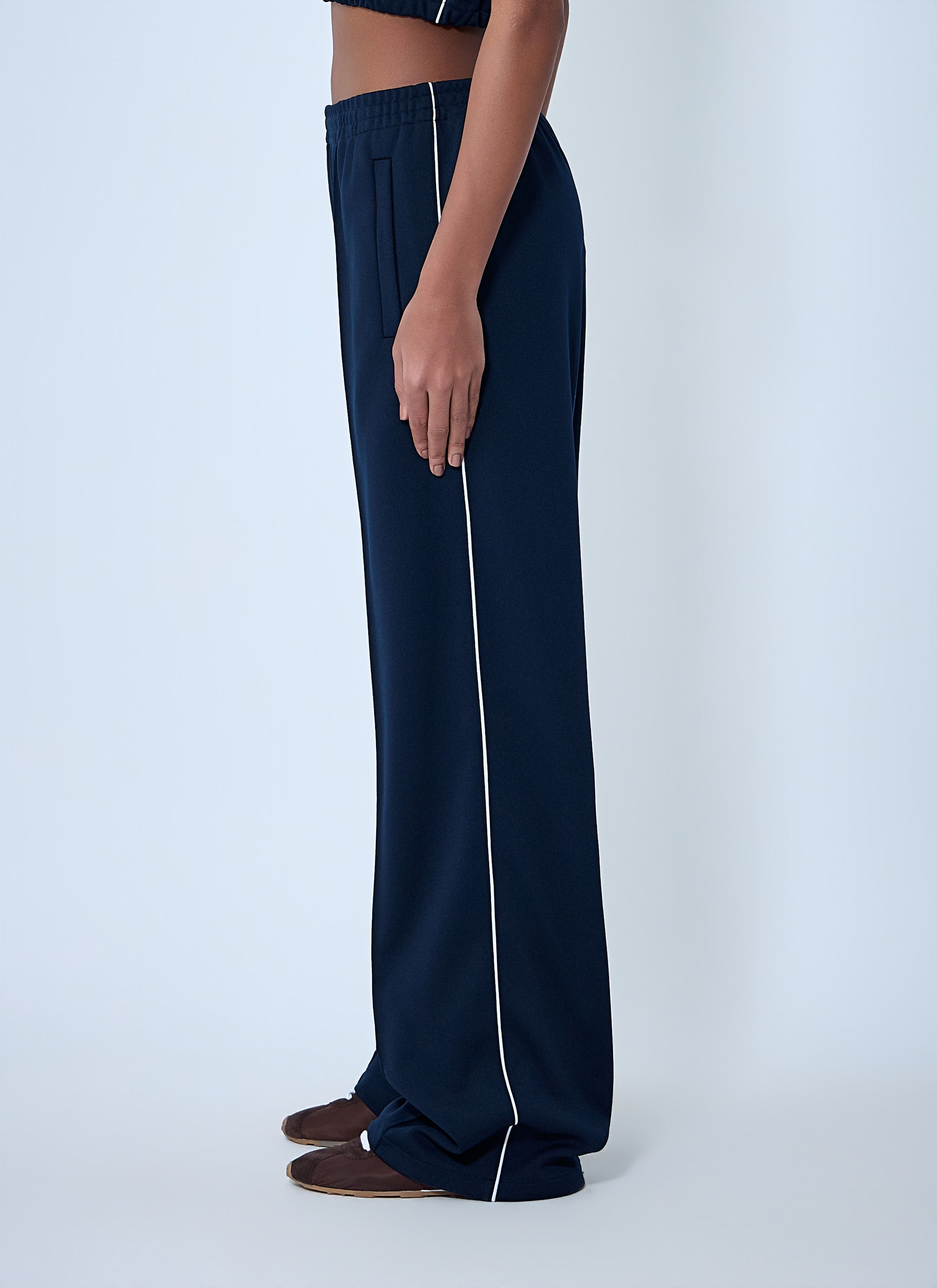 Miu Miu Elasticated Wide-Leg Pants Size 28" / US 6 / IT 42 - 3 Thumbnail