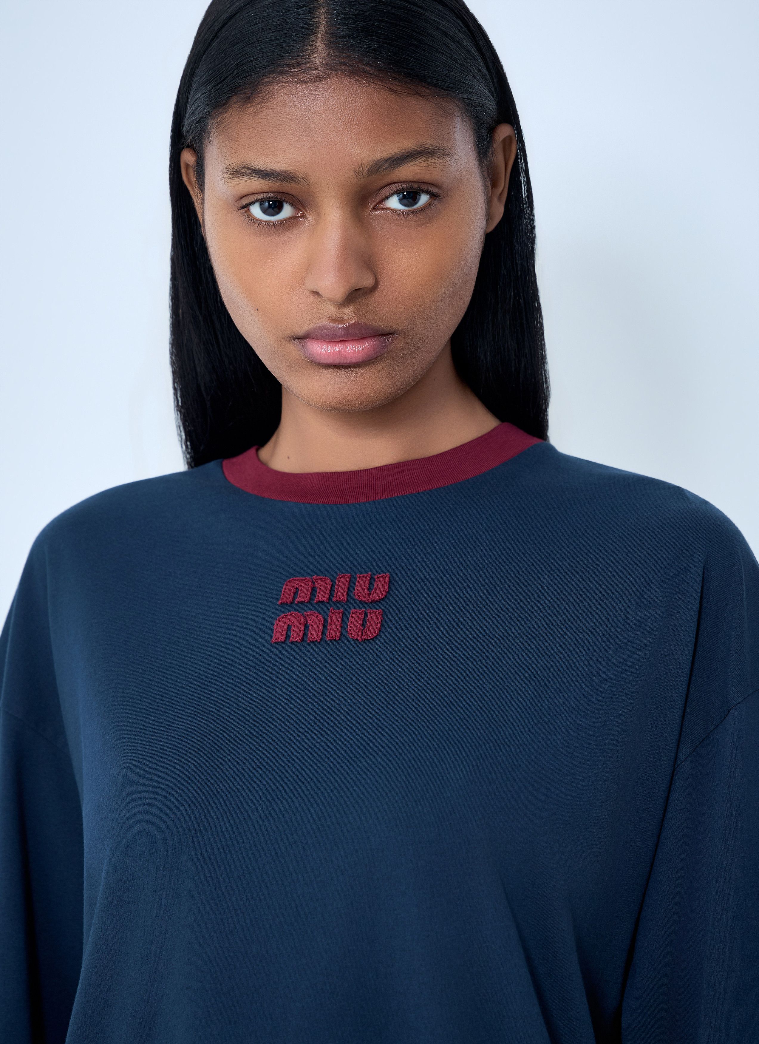 Cotton Jersey Sweatshirt with Logo Motif