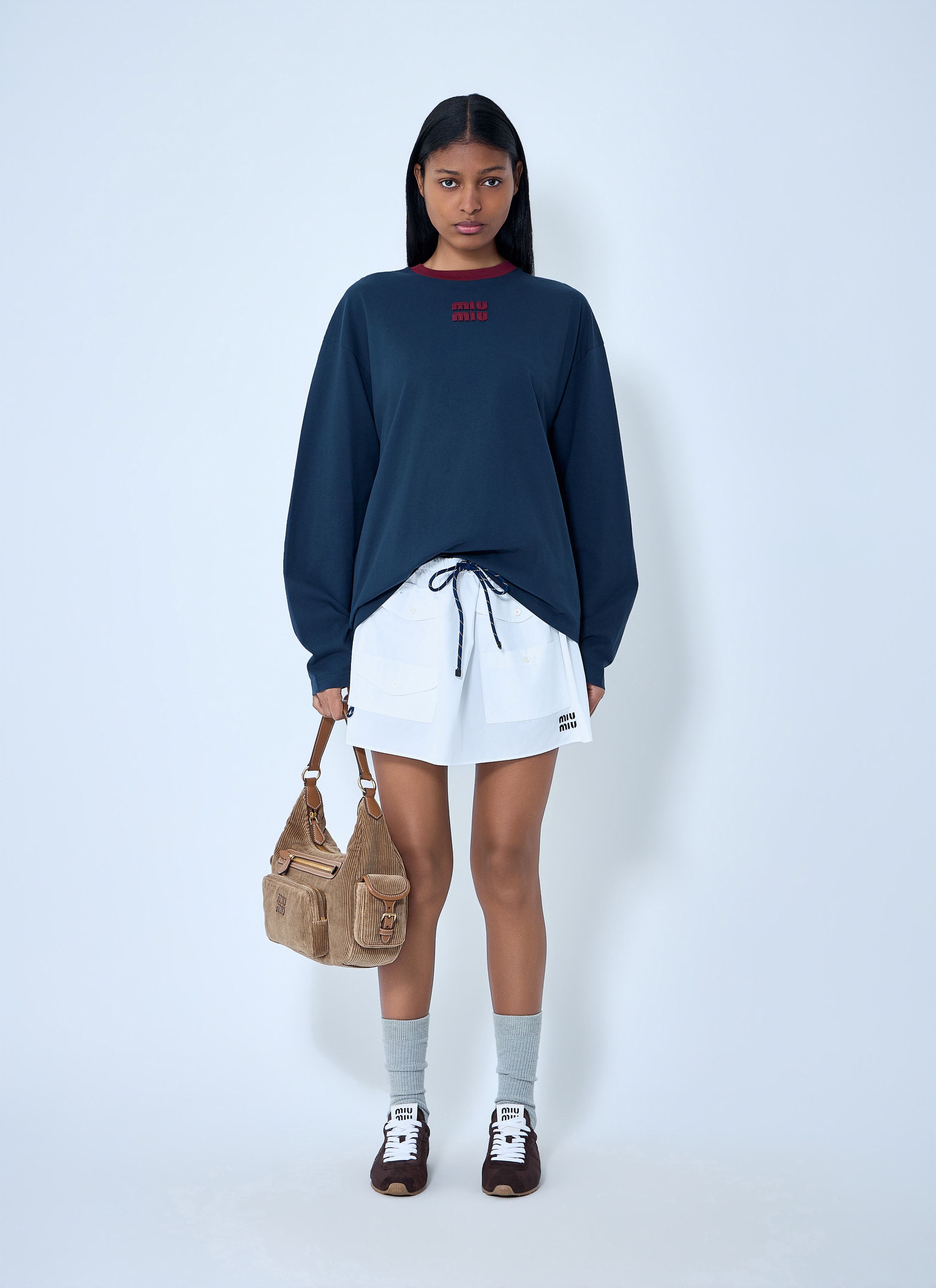 Cotton Jersey Sweatshirt with Logo Motif