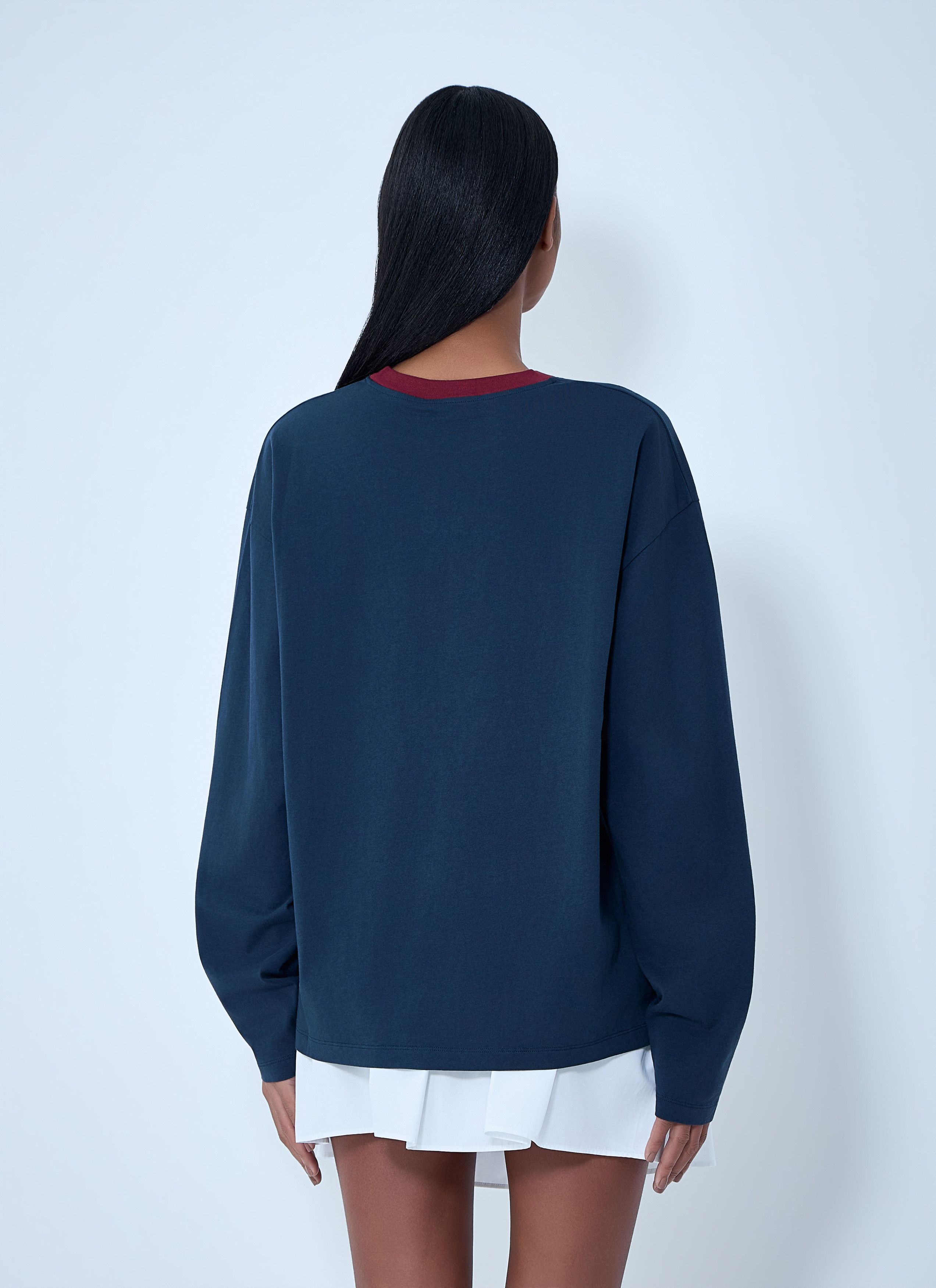 Cotton Jersey Sweatshirt with Logo Motif