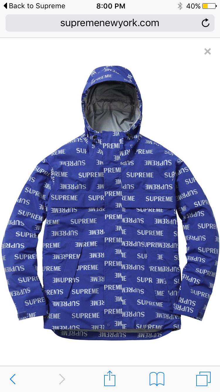 Supreme 3m reflective repeat taped seam jacket online