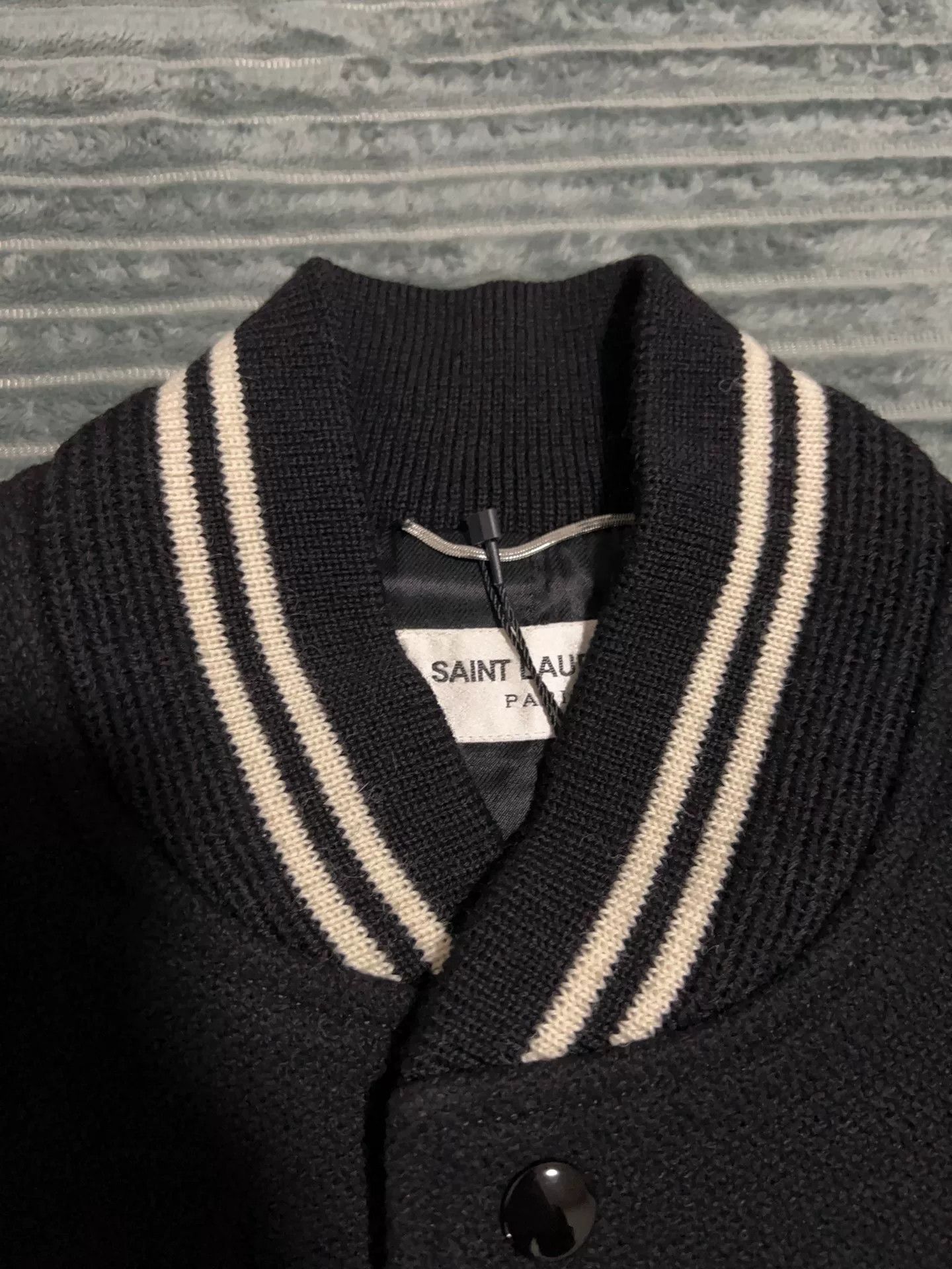 Saint Laurent Paris Black and White Baseball Jacket Size US M / EU 48-50 / 2 - 3 Thumbnail