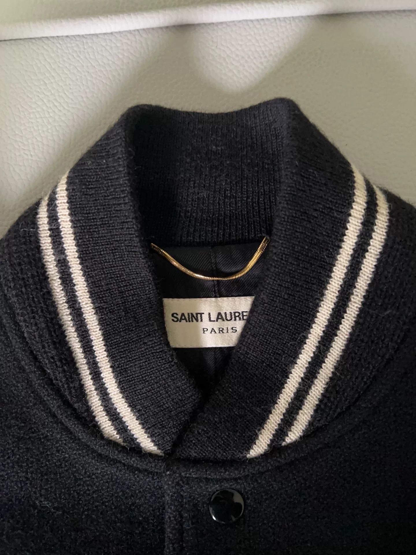 Saint Laurent Paris Saint Laurent Classic Black and White Baseball Jacket Size US XS / EU 42 / 0 - 6 Thumbnail