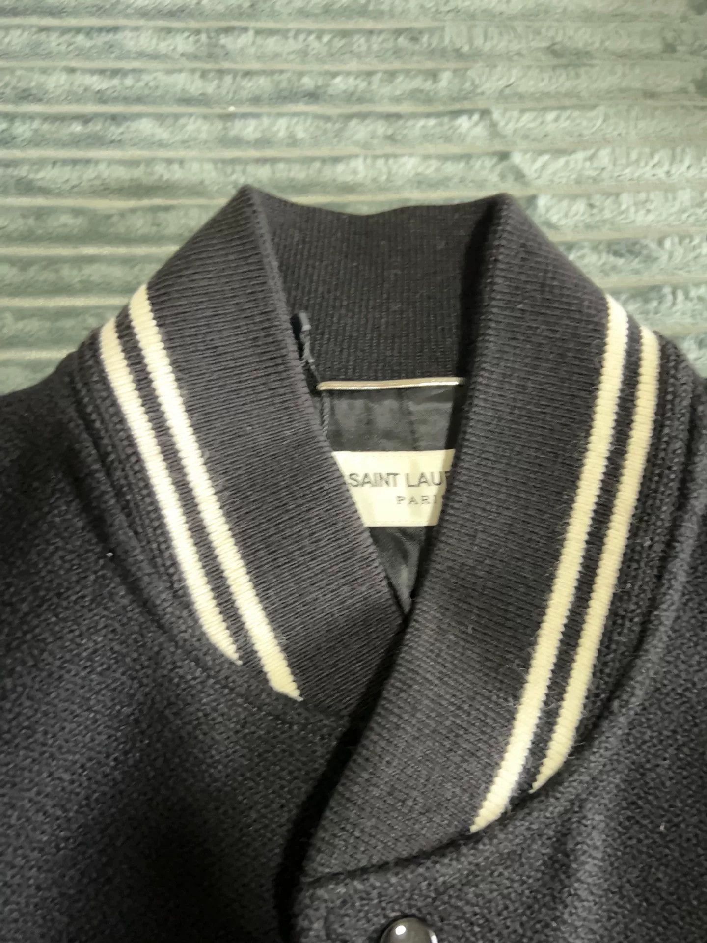 Saint Laurent Paris Saint Laurent Classic Black and White Baseball Jacket Size US L / EU 52-54 / 3 - 3 Thumbnail