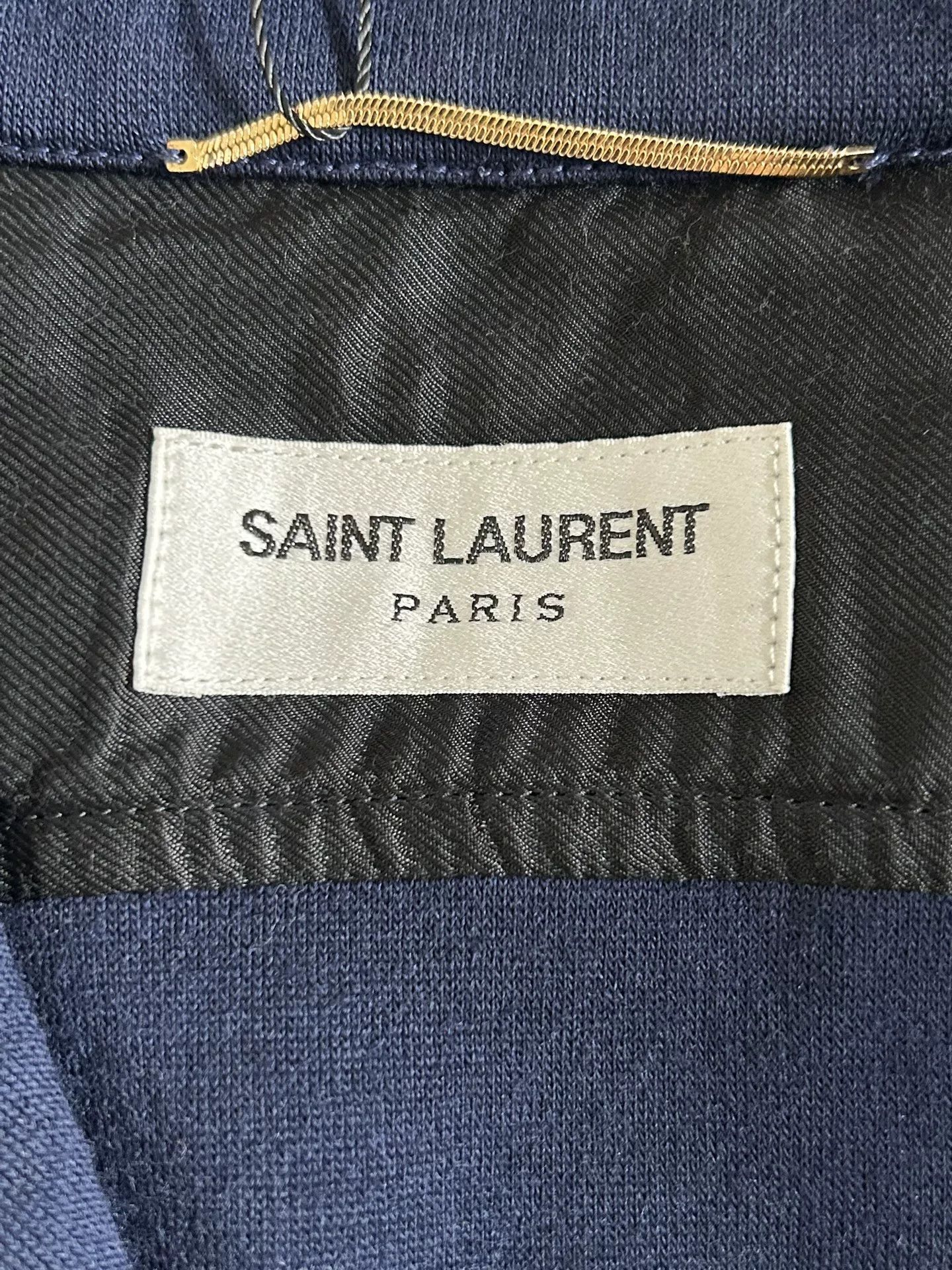 Yves Saint Laurent YSL Classic Embroidered Blue Shirt Jacket Size XS / US 0-2 / IT 36-38 - 3 Thumbnail
