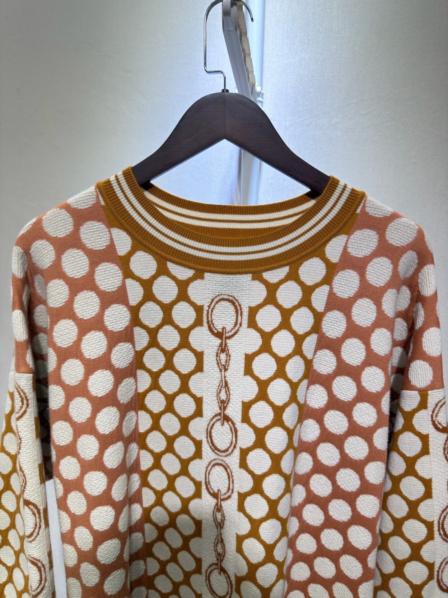 Hermes Hermes Khaki Polka Dot Knit Dress Size S / US 4 / IT 40 - 5 Thumbnail