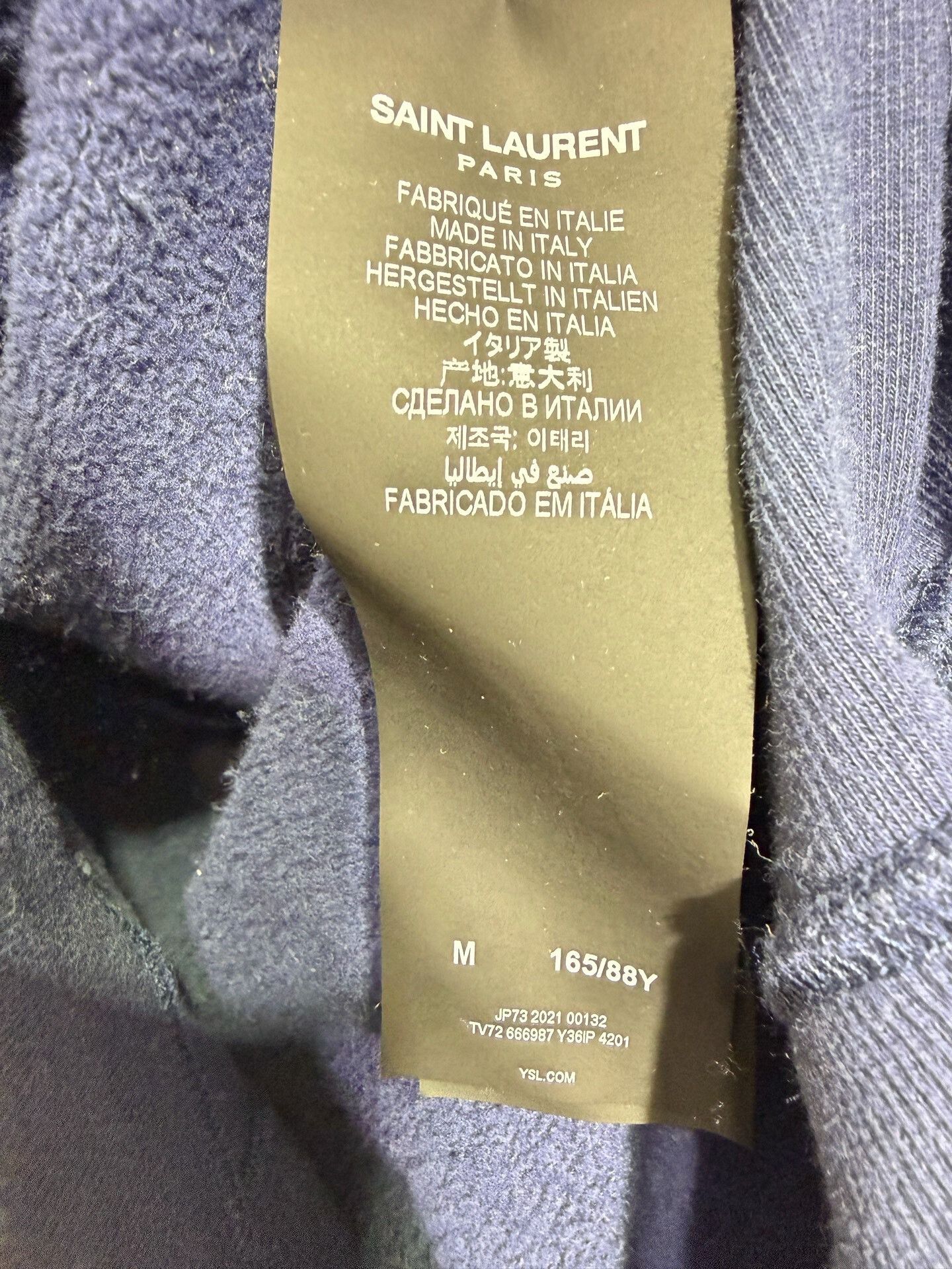 Saint Laurent Paris Saint Laurent Blue Printed Sweatshirt Size M Size US M / EU 48-50 / 2 - 6 Thumbnail