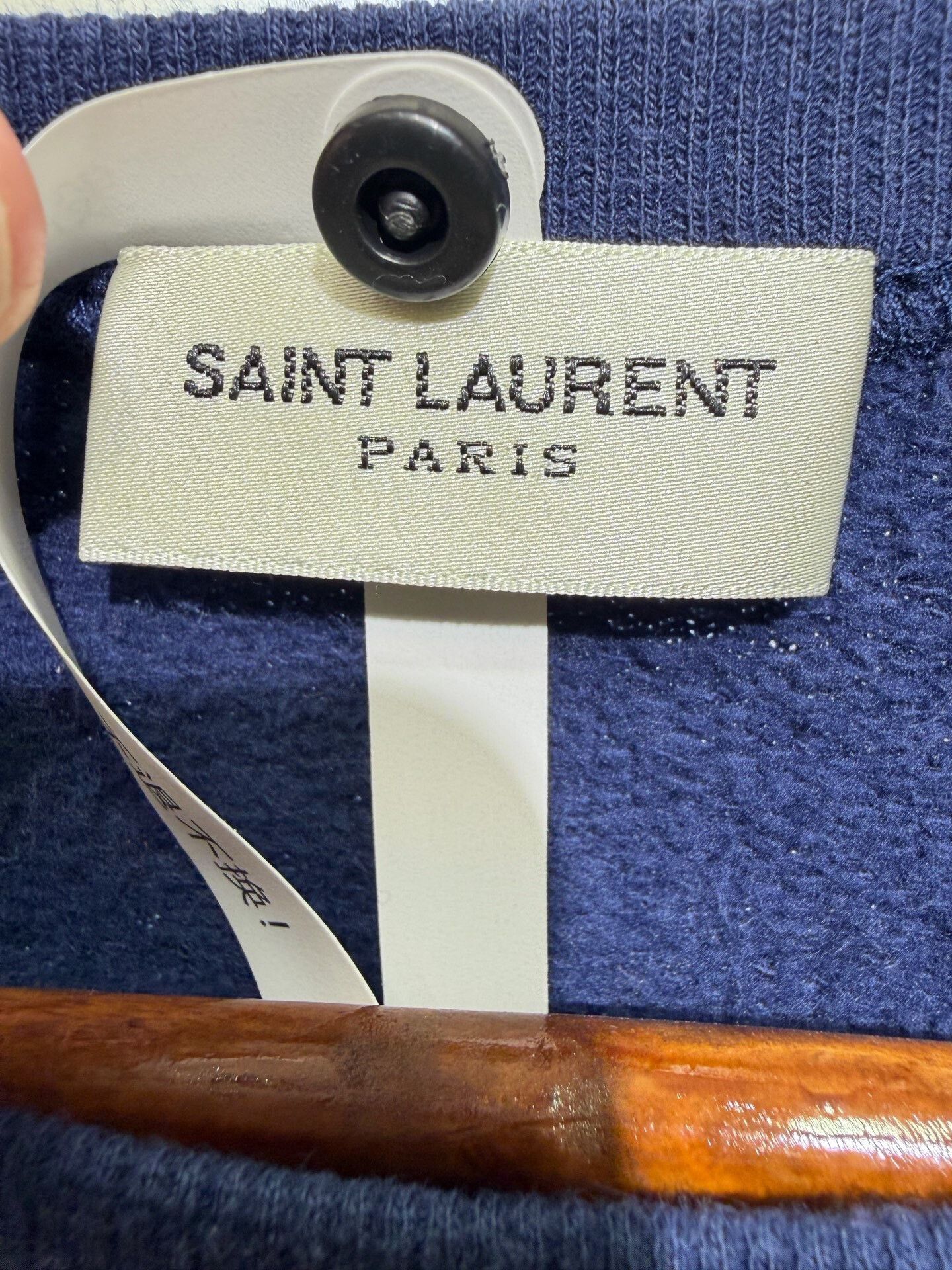 Saint Laurent Paris Saint Laurent Blue Printed Sweatshirt Size M Size US M / EU 48-50 / 2 - 5 Thumbnail