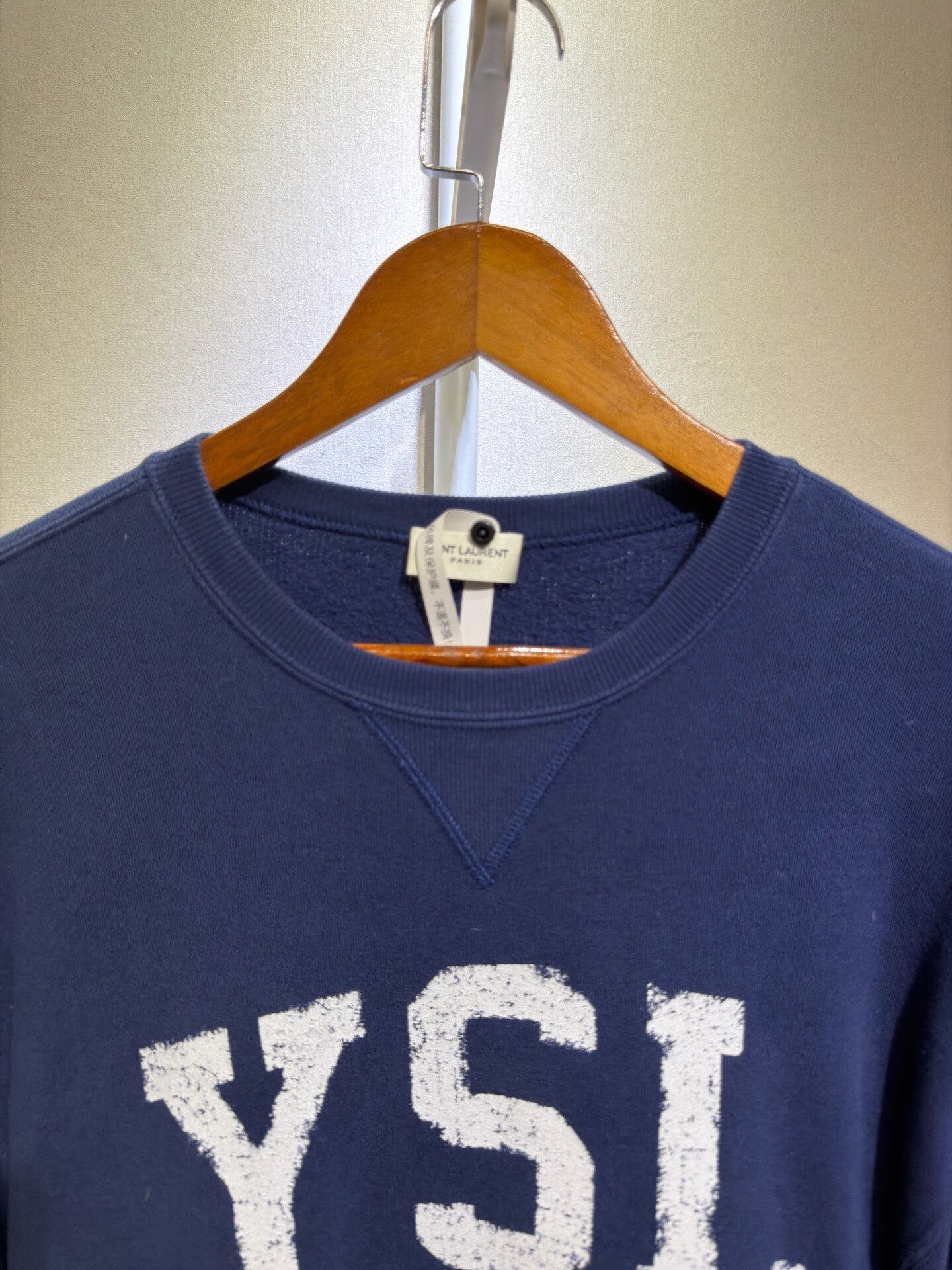 Saint Laurent Paris Saint Laurent Blue Printed Sweatshirt Size M Size US M / EU 48-50 / 2 - 3 Thumbnail