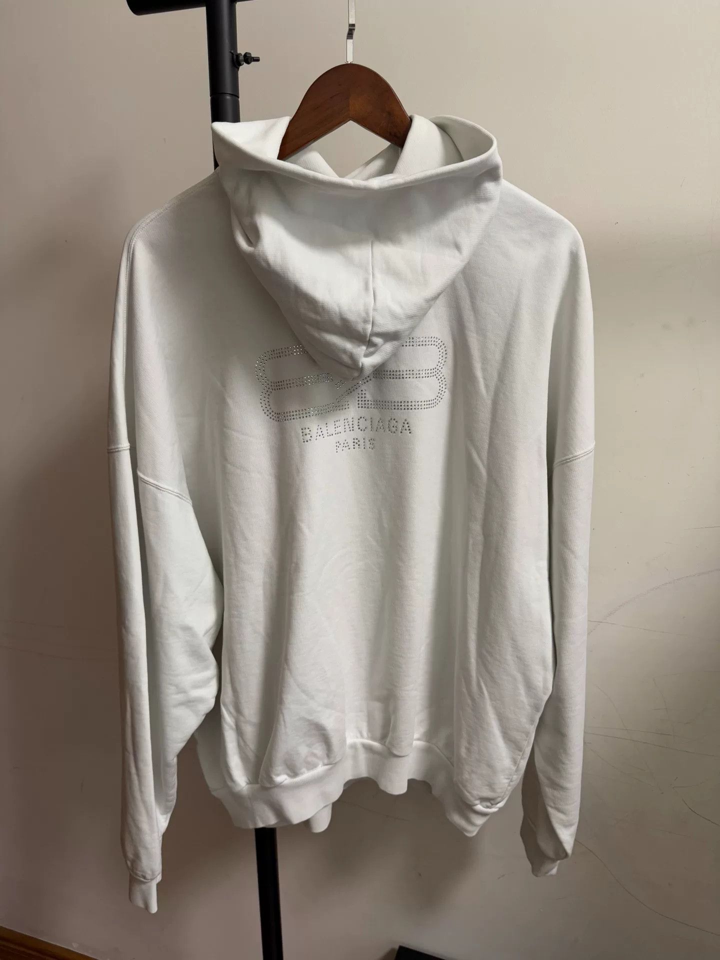 Balenciaga Balenciaga White Hoodie with Logo Detail Size M / US 6-8 / IT 42-44 - 2 Thumbnail