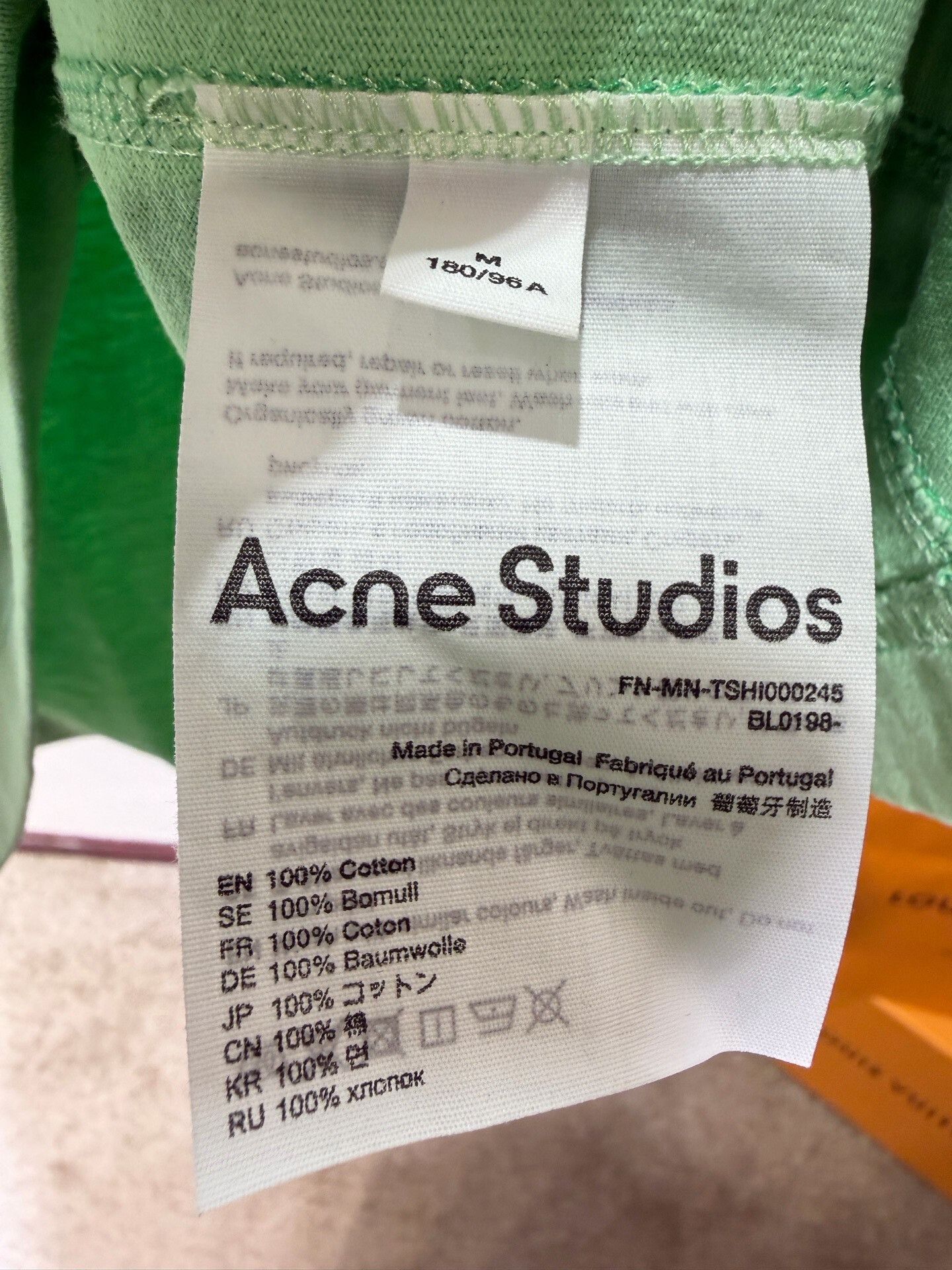 Acne Studios Acne Studios Green Embroidered Logo T-Shirt Size US M / EU 48-50 / 2 - 6 Thumbnail