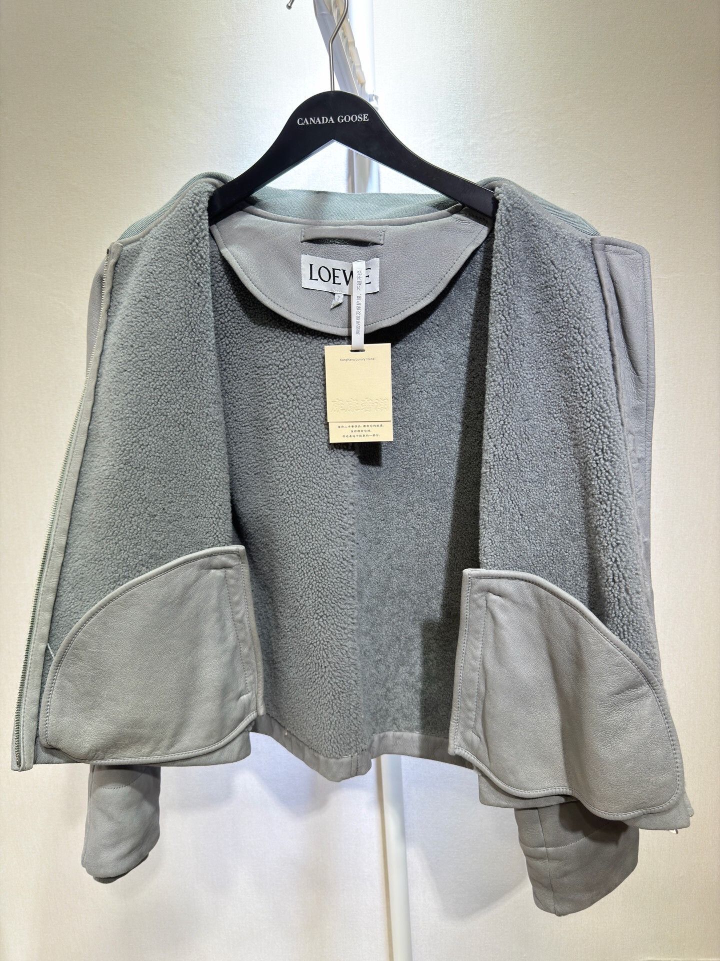 Loewe LOEWE Gray Shearling Zip Coat Size 40 Size US XXS / EU 40 - 4 Thumbnail