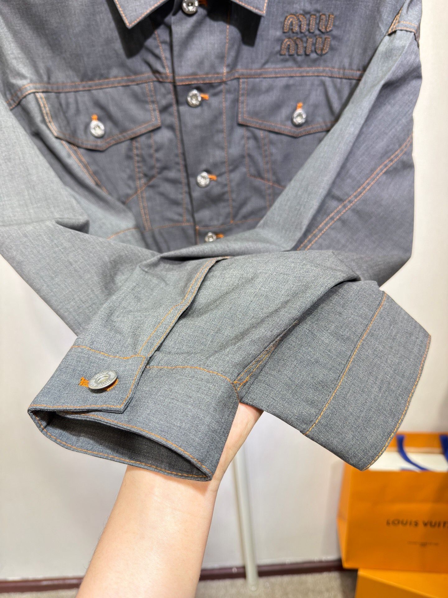 Miu Miu Miu Miu SS23 Long Sleeve Denim Jacket Size XS / US 0-2 / IT 36-38 - 4 Thumbnail