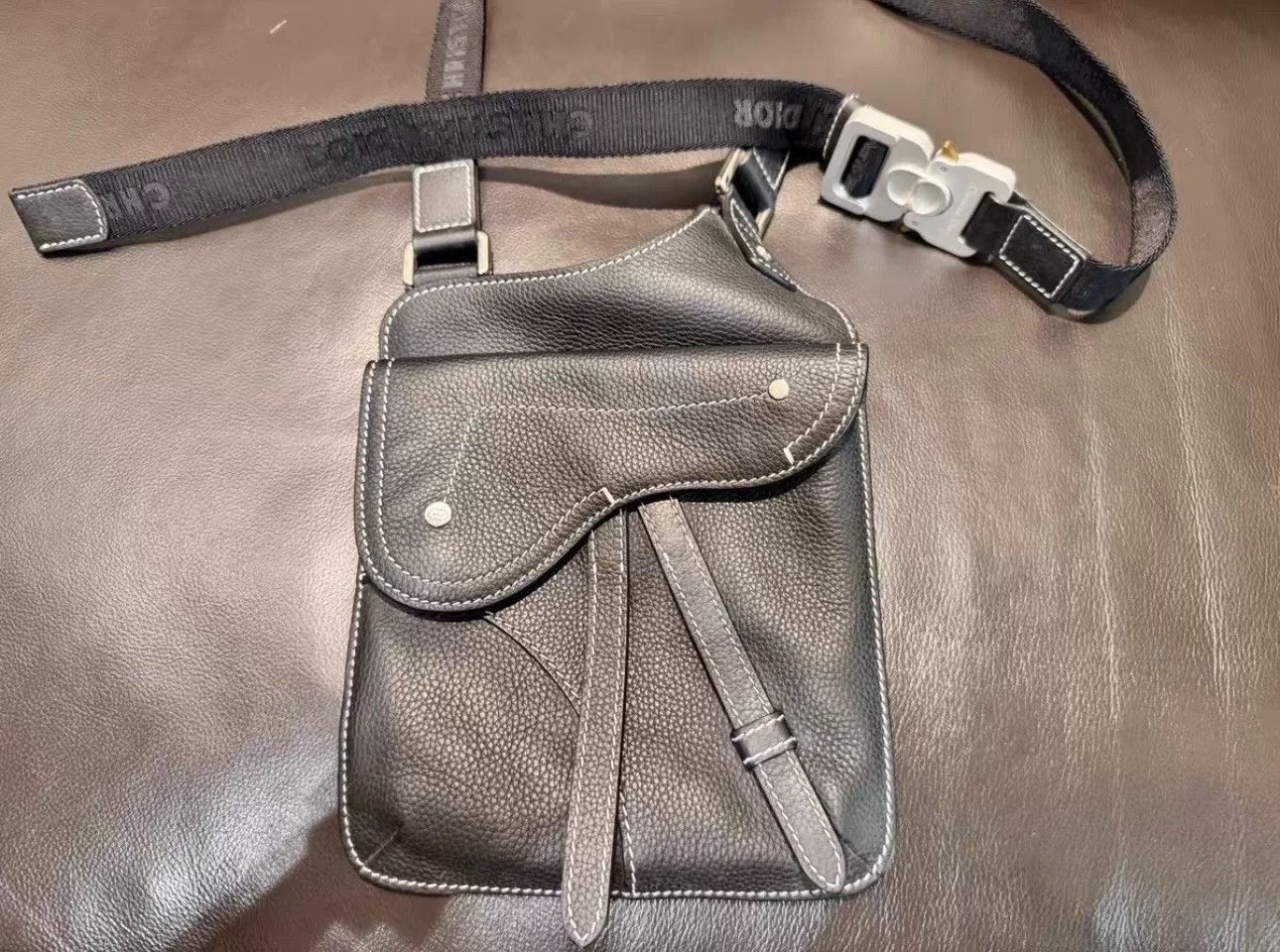 Dior Dior Saddle Bag in Black Leather Size ONE SIZE - 3 Thumbnail