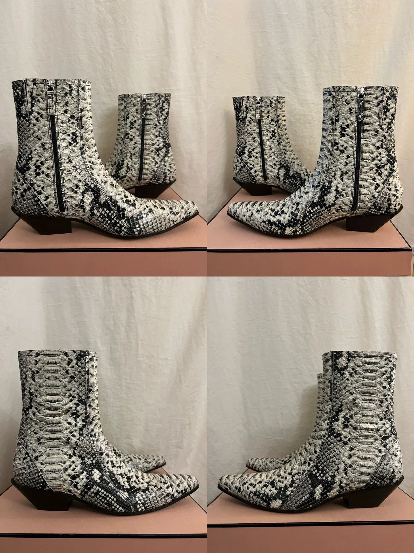 Acne Studios Acne Studios White Snakeskin Chelsea Boots Size US 7 / IT 37 - 2 Thumbnail
