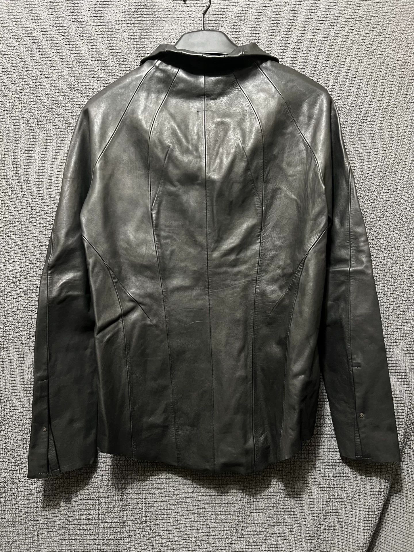 S/STERE Dark Avant-Garde Leather Jacket Size US XS / EU 42 / 0 - 2 Thumbnail