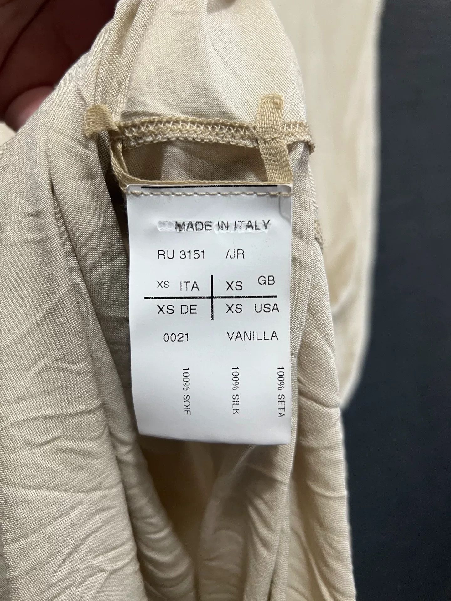 Rick Owens Rick Owens Vanilla Silk Tank Top Size US XS / EU 42 / 0 - 5 Thumbnail