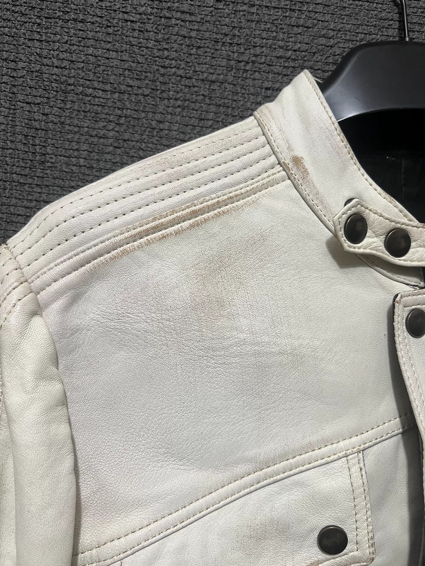 Isaac Sellam Experience Vintage Style White Leather Jacket Size US S / EU 44-46 / 1 - 4 Thumbnail