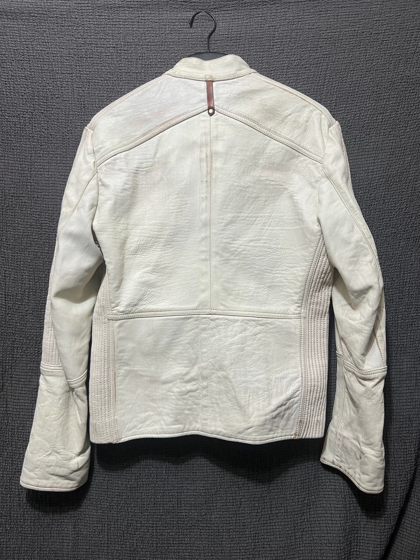 Isaac Sellam Experience Vintage Style White Leather Jacket Size US S / EU 44-46 / 1 - 2 Thumbnail