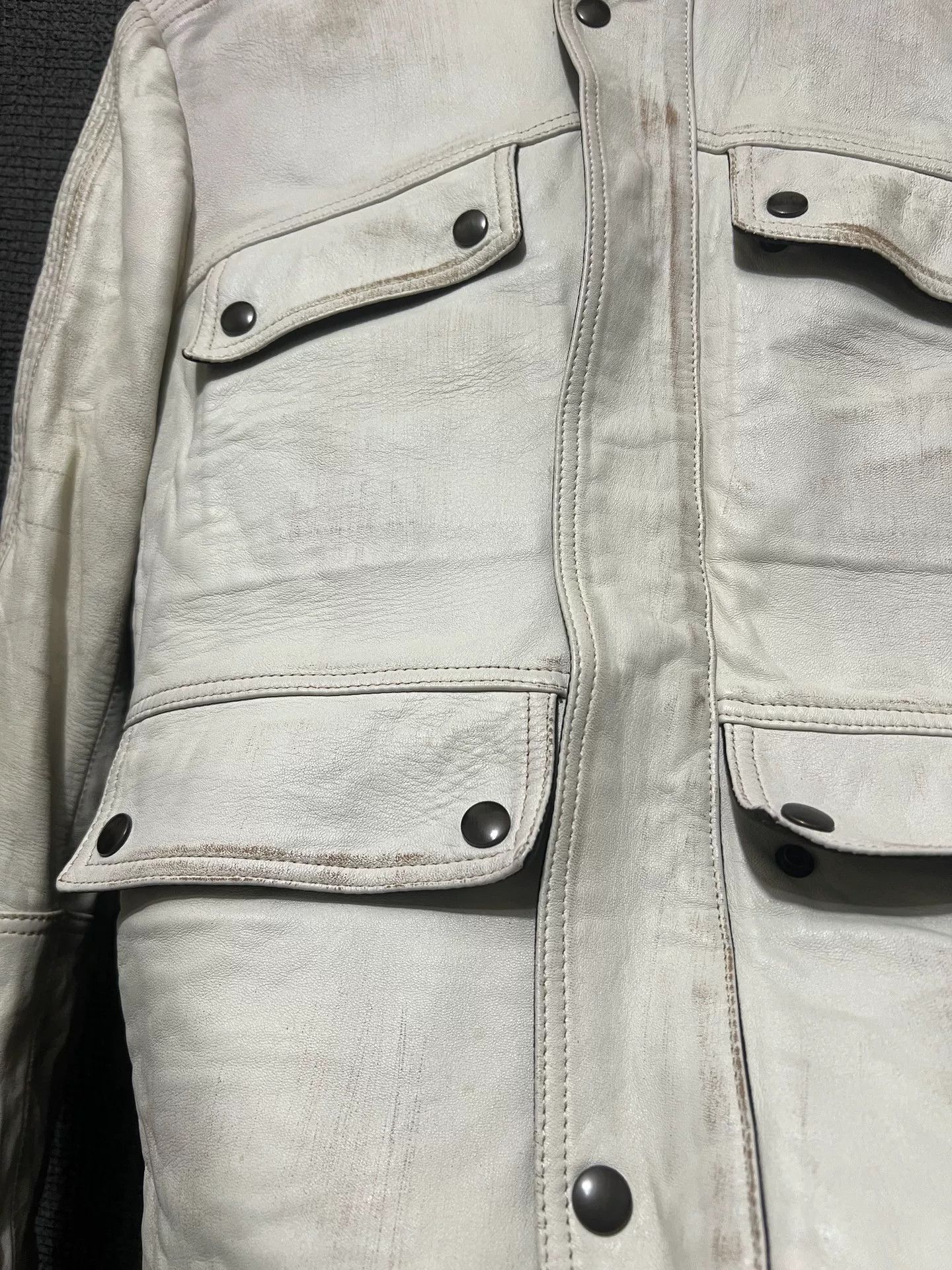 Isaac Sellam Experience Vintage Style White Leather Jacket Size US S / EU 44-46 / 1 - 3 Thumbnail