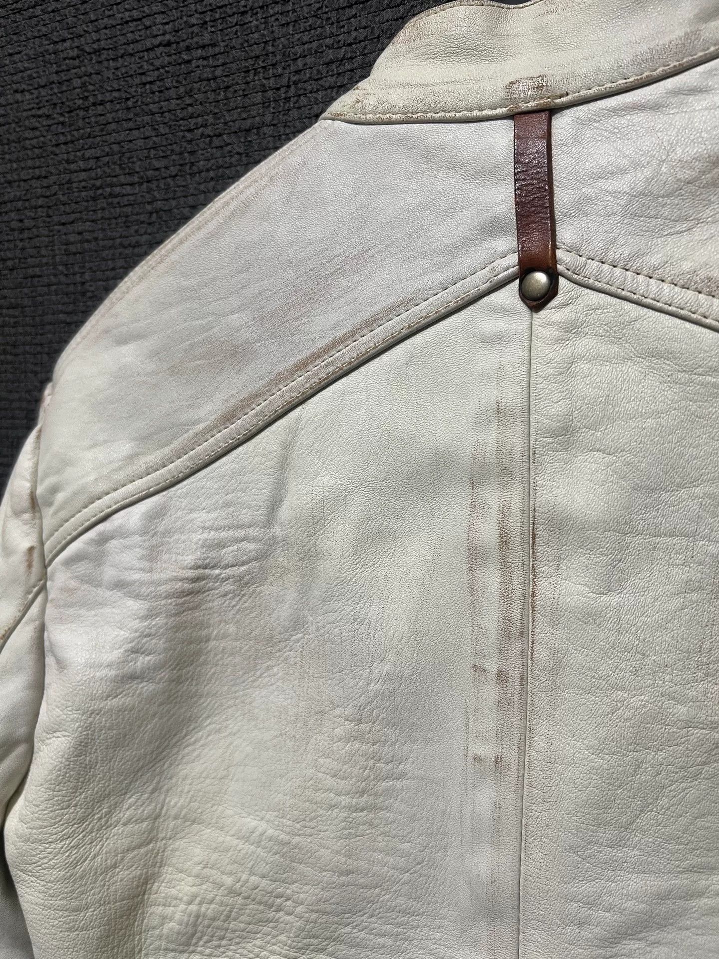 Isaac Sellam Experience Vintage Style White Leather Jacket Size US S / EU 44-46 / 1 - 6 Thumbnail