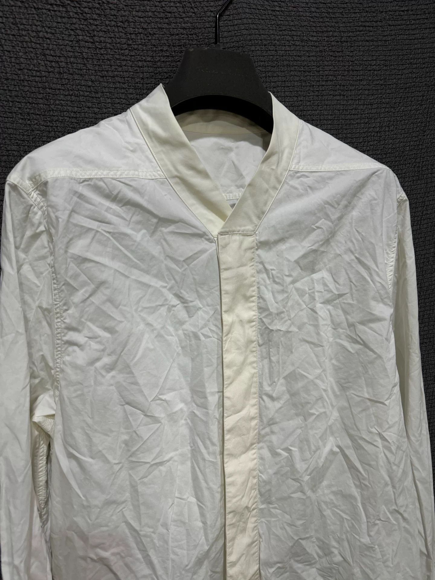Rick Owens Rick Owens Collarless White Shirt Size US L / EU 52-54 / 3 - 4 Thumbnail
