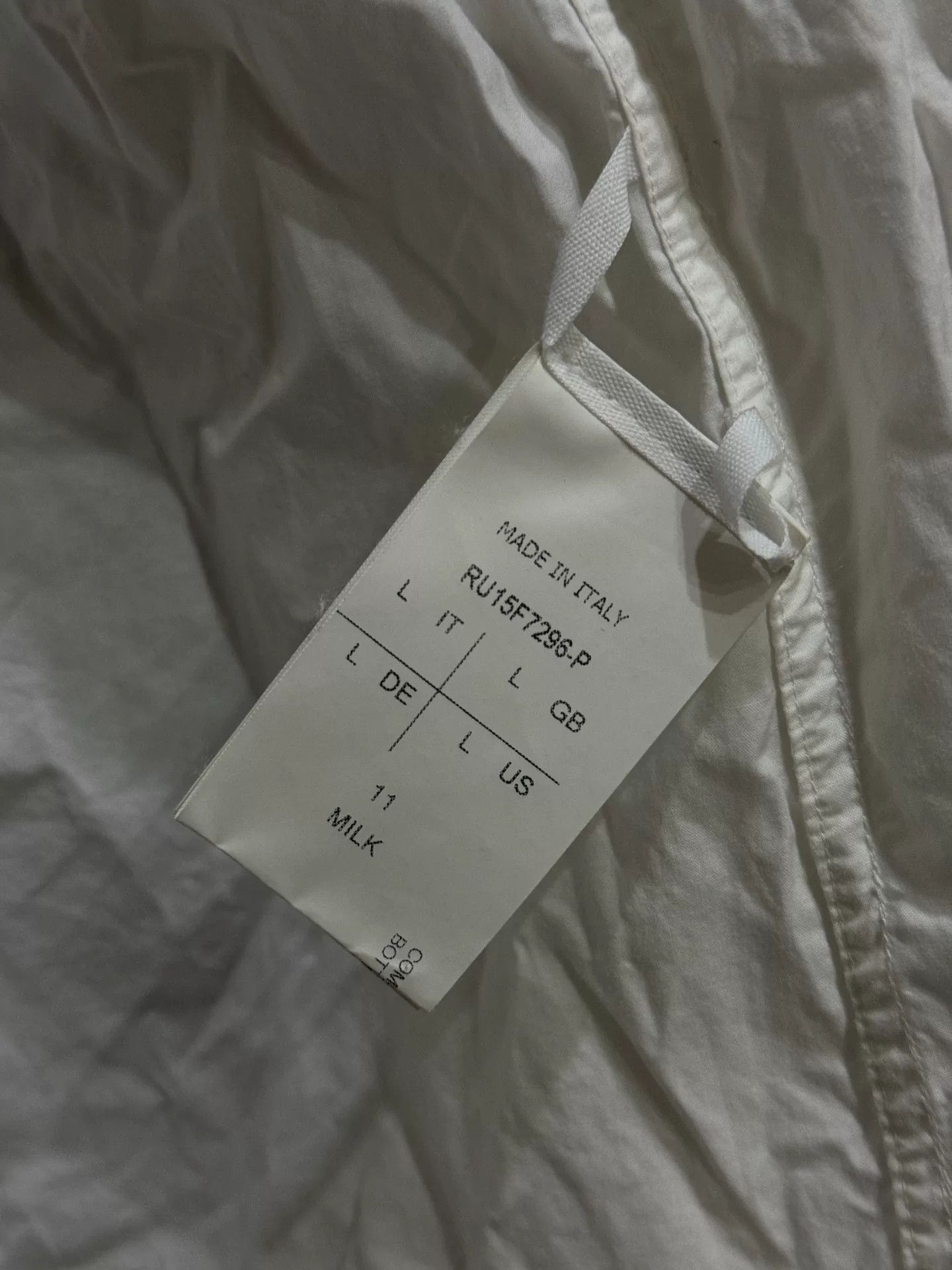 Rick Owens Rick Owens Collarless White Shirt Size US L / EU 52-54 / 3 - 8 Thumbnail