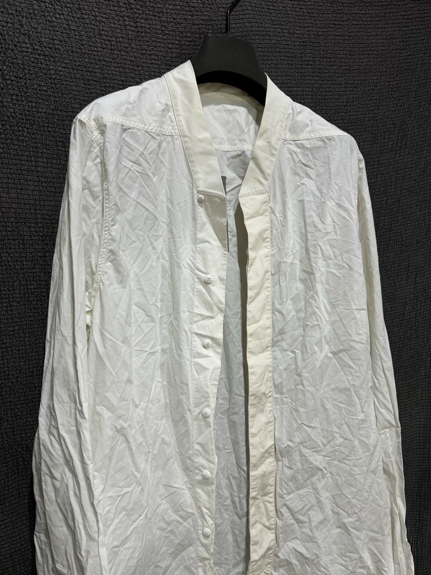 Rick Owens Rick Owens Collarless White Shirt Size US L / EU 52-54 / 3 - 3 Thumbnail