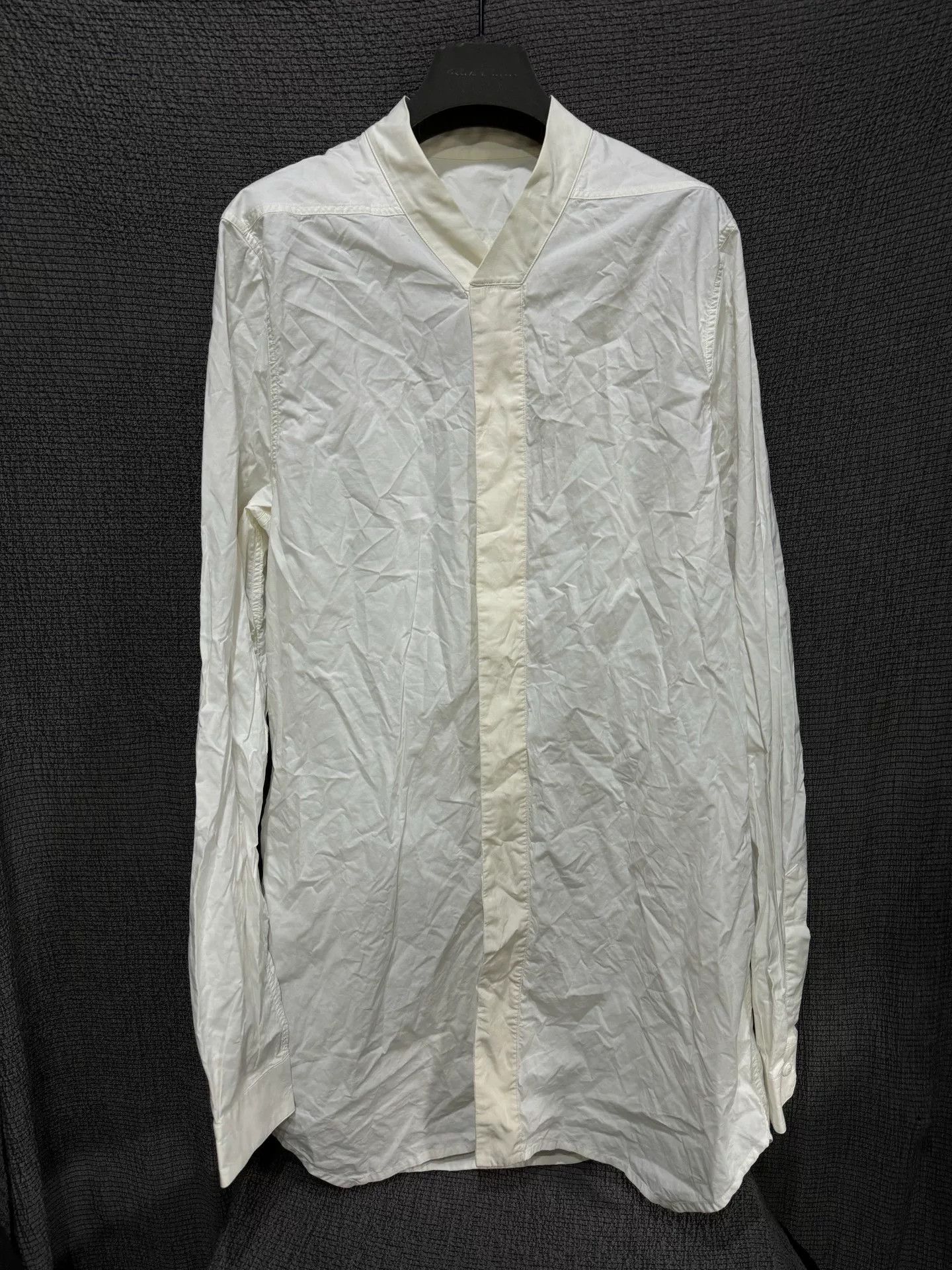 Rick Owens Rick Owens Collarless White Shirt Size US L / EU 52-54 / 3 - 2 Thumbnail