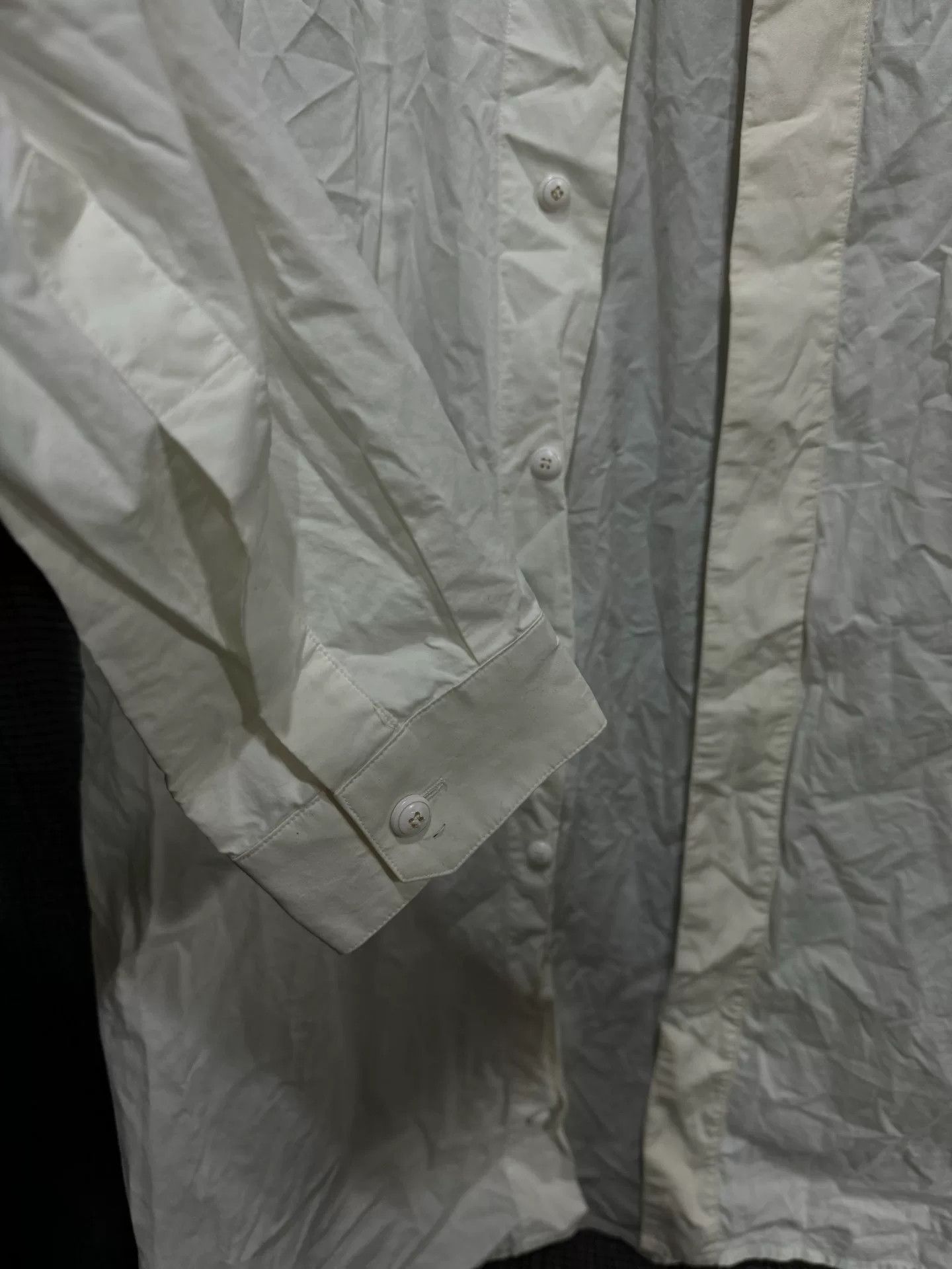 Rick Owens Rick Owens Collarless White Shirt Size US L / EU 52-54 / 3 - 6 Thumbnail