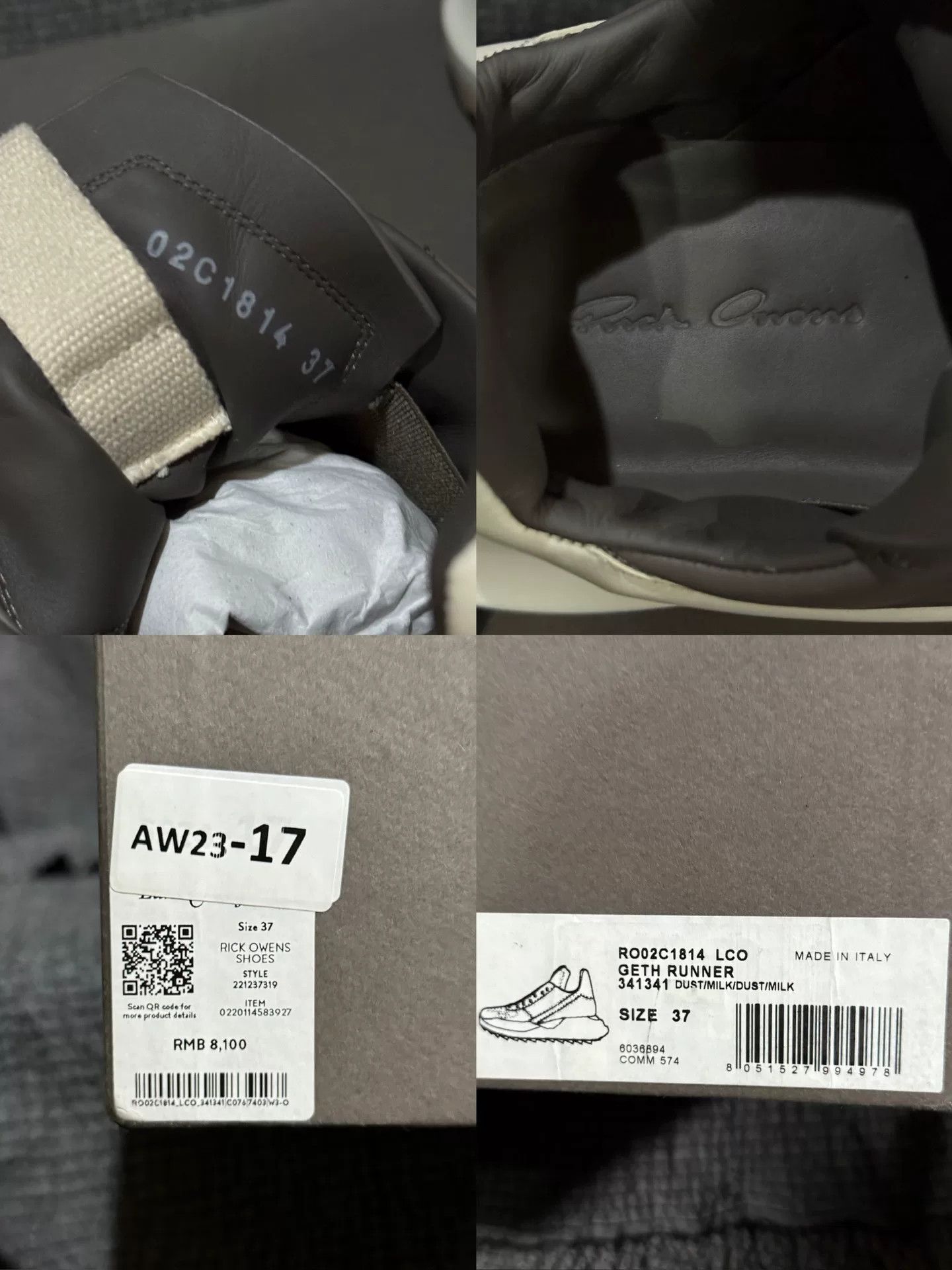 Rick Owens Rick Owens Beige Leather Sneakers Size US 6 / EU 39 - 9 Thumbnail