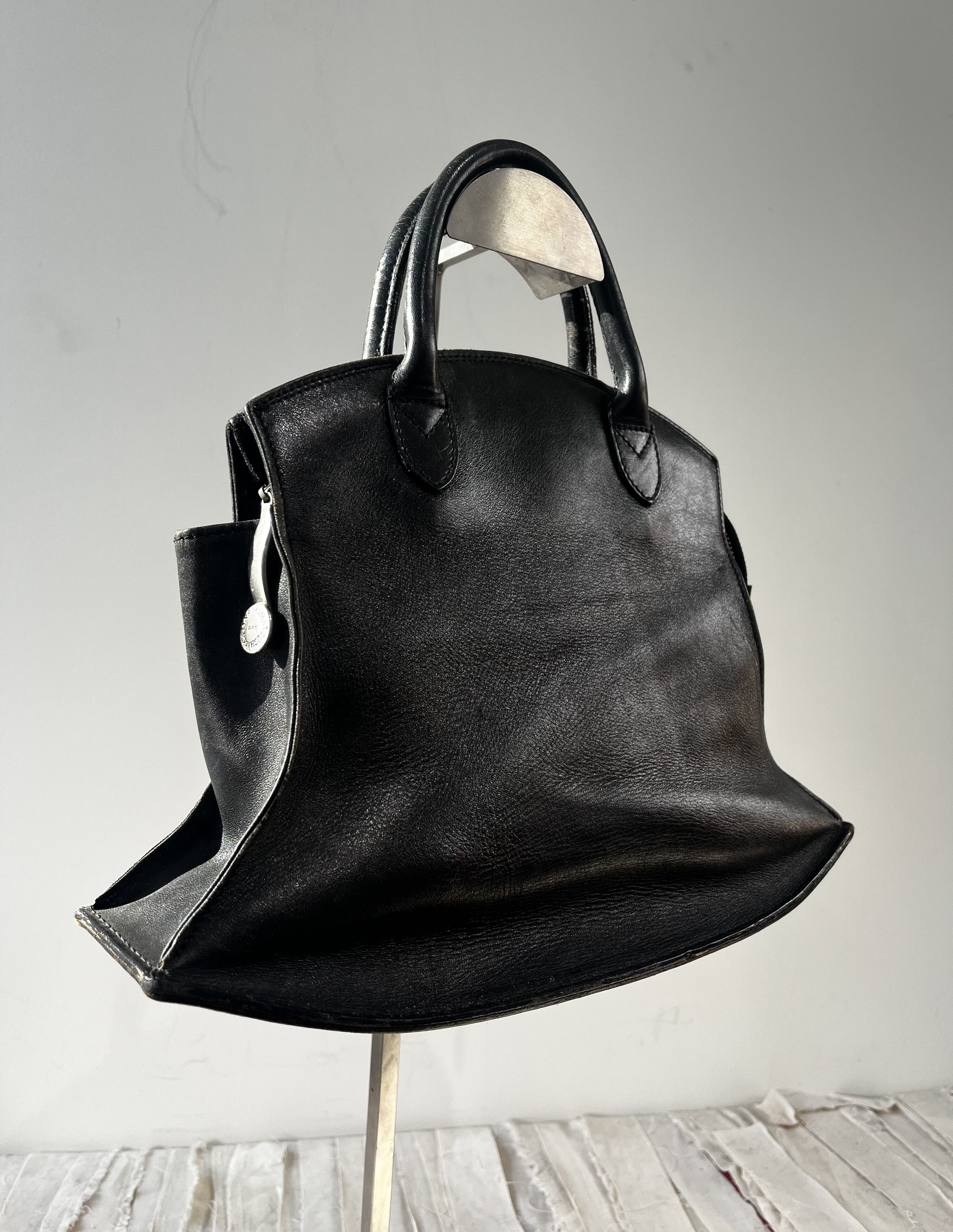 Masaki Matsushima Masaki Matsushima Black Leather Handbag Size ONE SIZE - 3 Thumbnail