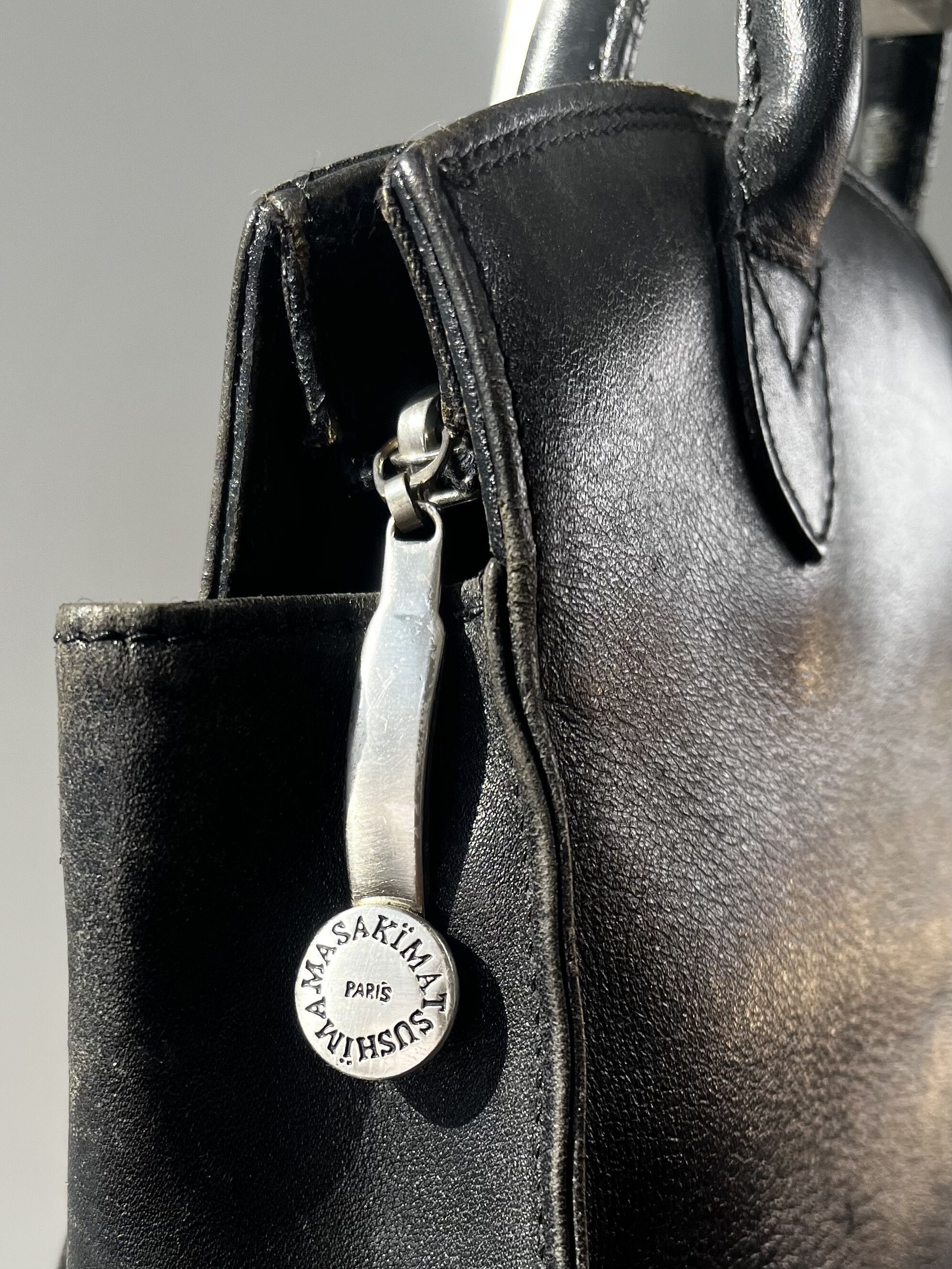 Masaki Matsushima Masaki Matsushima Black Leather Handbag Size ONE SIZE - 4 Thumbnail